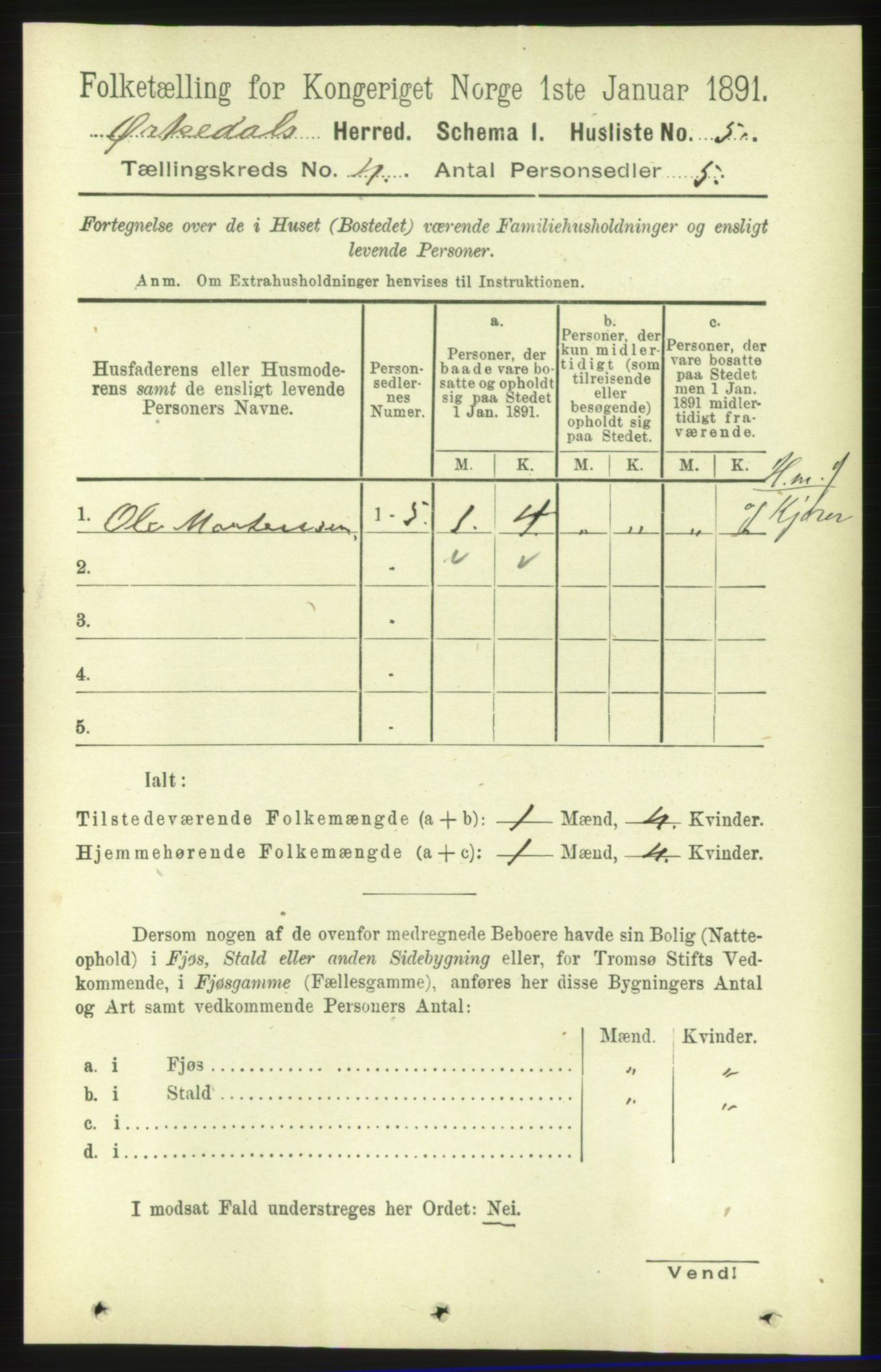 RA, 1891 census for 1638 Orkdal, 1891, p. 1788