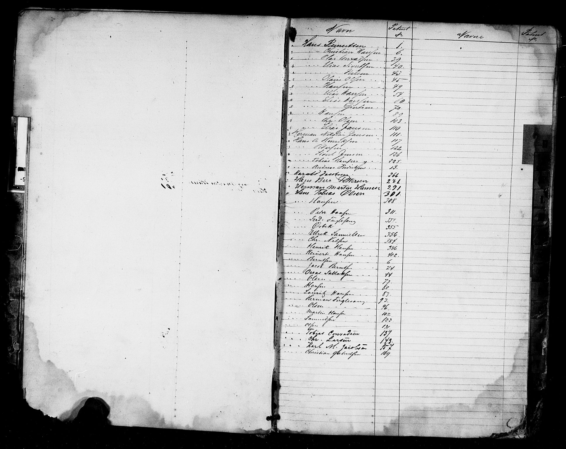 Flekkefjord mønstringskrets, SAK/2031-0018/F/Fa/L0001: Annotasjonsrulle nr 1-435 med register, N-1, 1860-1867, p. 5