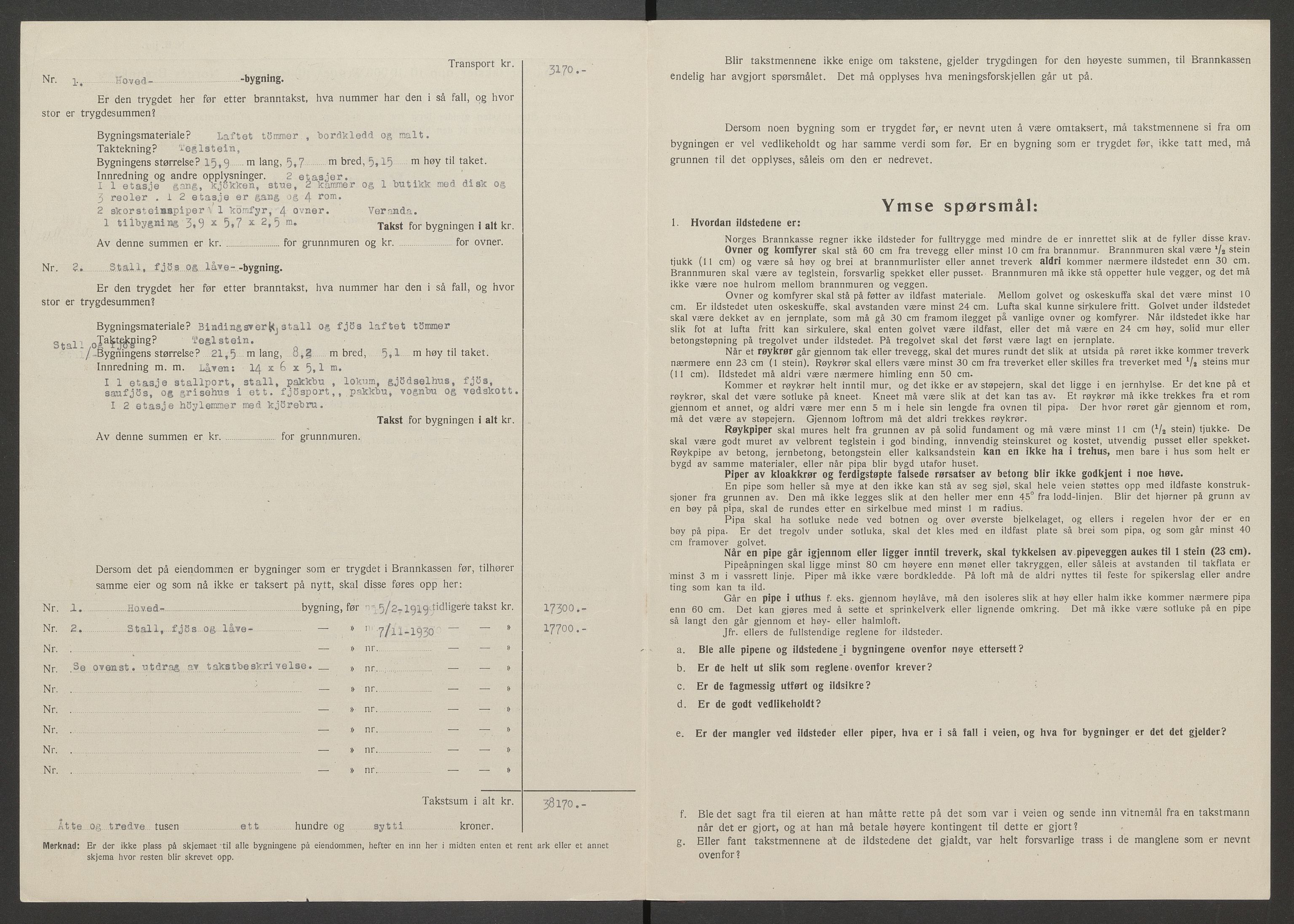 Stod lensmannskontor, AV/SAT-A-5914/T/L0134: Branntakstprotokoll, Stod og Kvam, 1903-1953