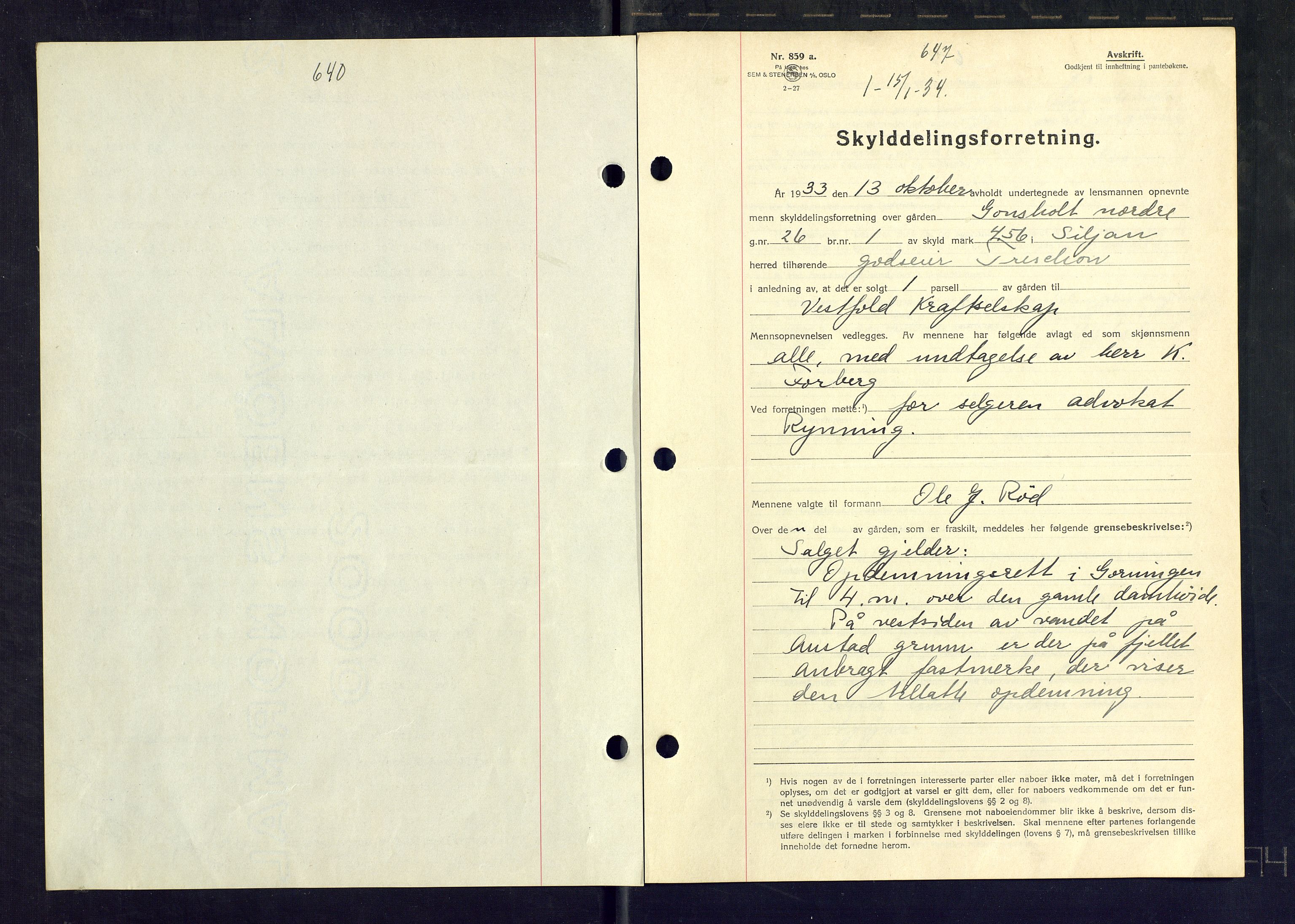 Gjerpen sorenskriveri, SAKO/A-216/G/Ga/Gaa/L0059: Mortgage book no. I 59-60 og 62, 1932-1934, Deed date: 15.01.1934
