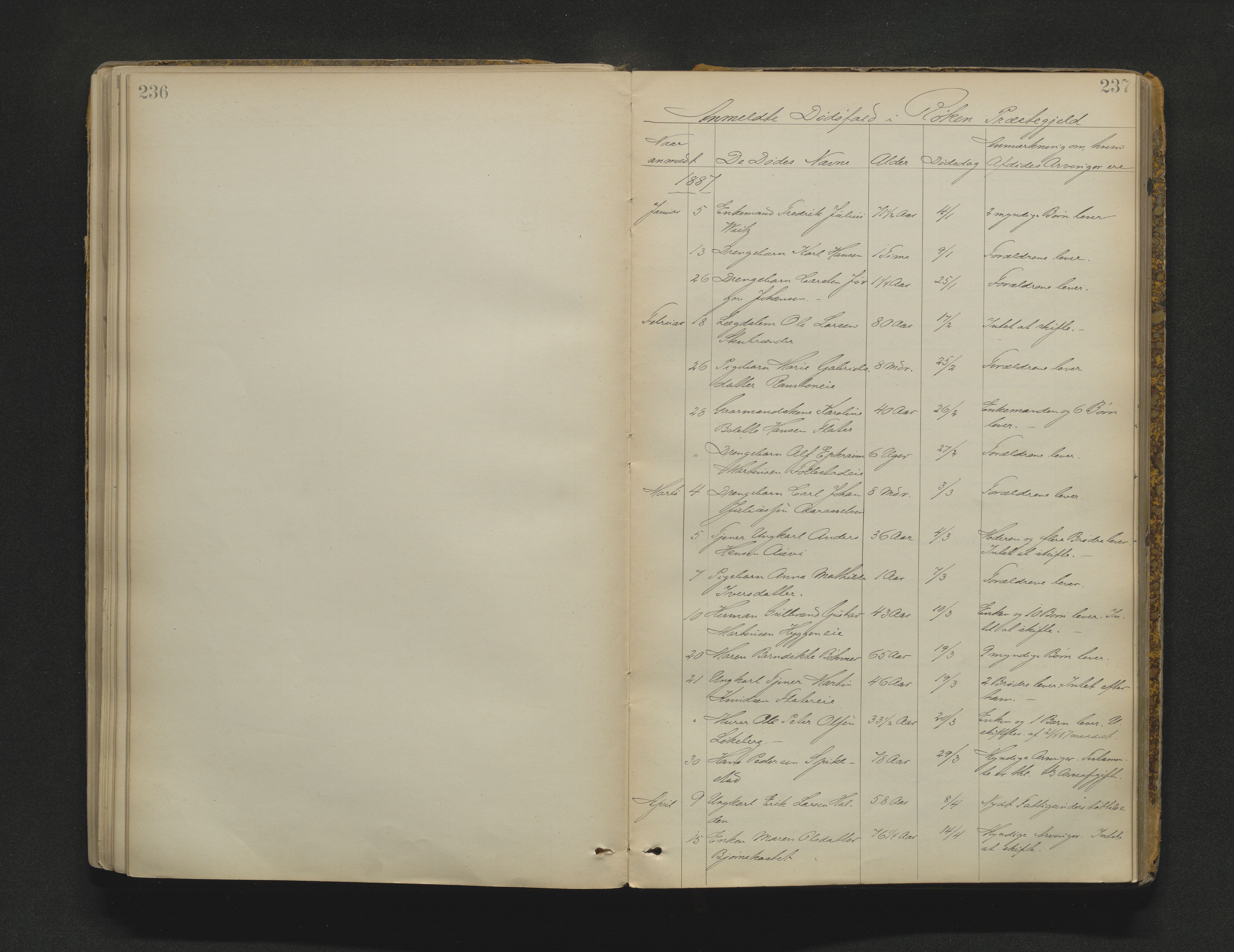 Lier, Røyken og Hurum sorenskriveri, AV/SAKO-A-89/H/Ha/L0001: Dødsfallsprotokoll 1, 1887-1913, p. 236-237