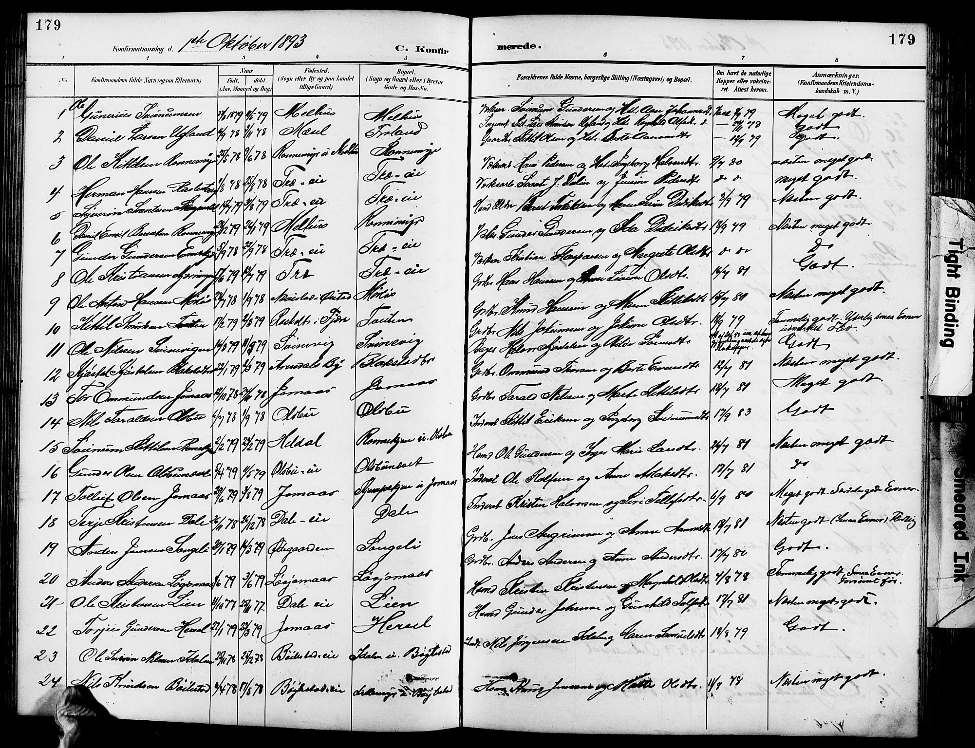 Froland sokneprestkontor, SAK/1111-0013/F/Fb/L0010: Parish register (copy) no. B 10, 1893-1920, p. 179