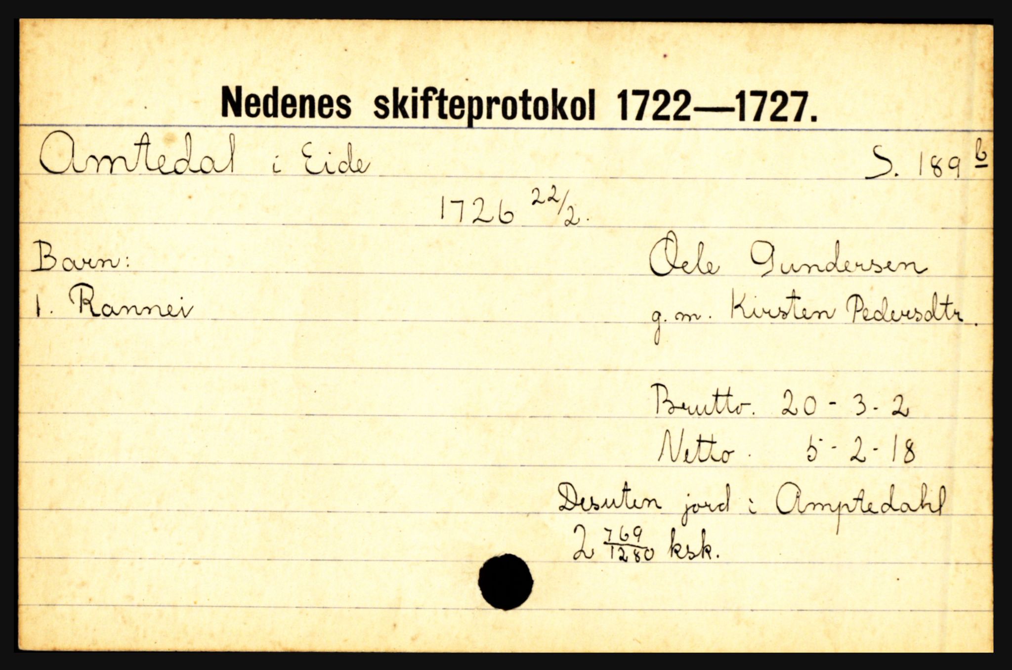 Nedenes sorenskriveri før 1824, AV/SAK-1221-0007/H, p. 263