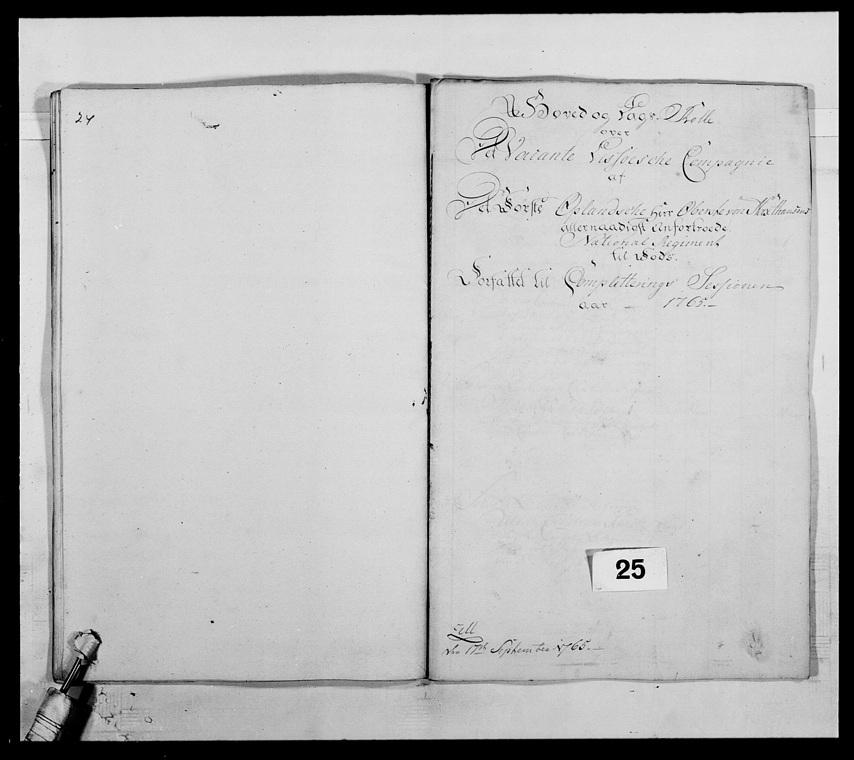 Kommanderende general (KG I) med Det norske krigsdirektorium, RA/EA-5419/E/Ea/L0503b: 1. Opplandske regiment, 1764-1765, p. 366