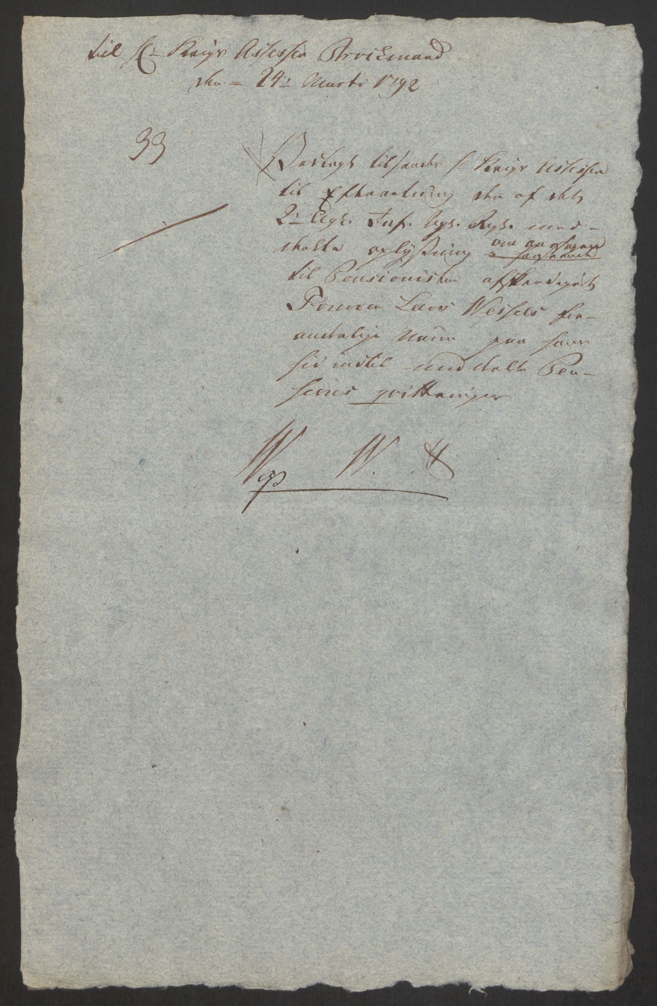Forsvaret, Den norske kvesthuskasse/krigshospitalkasse, AV/RA-RAFA-1887/F/Fa/L0008: Konsepter, 1790-1793, p. 782
