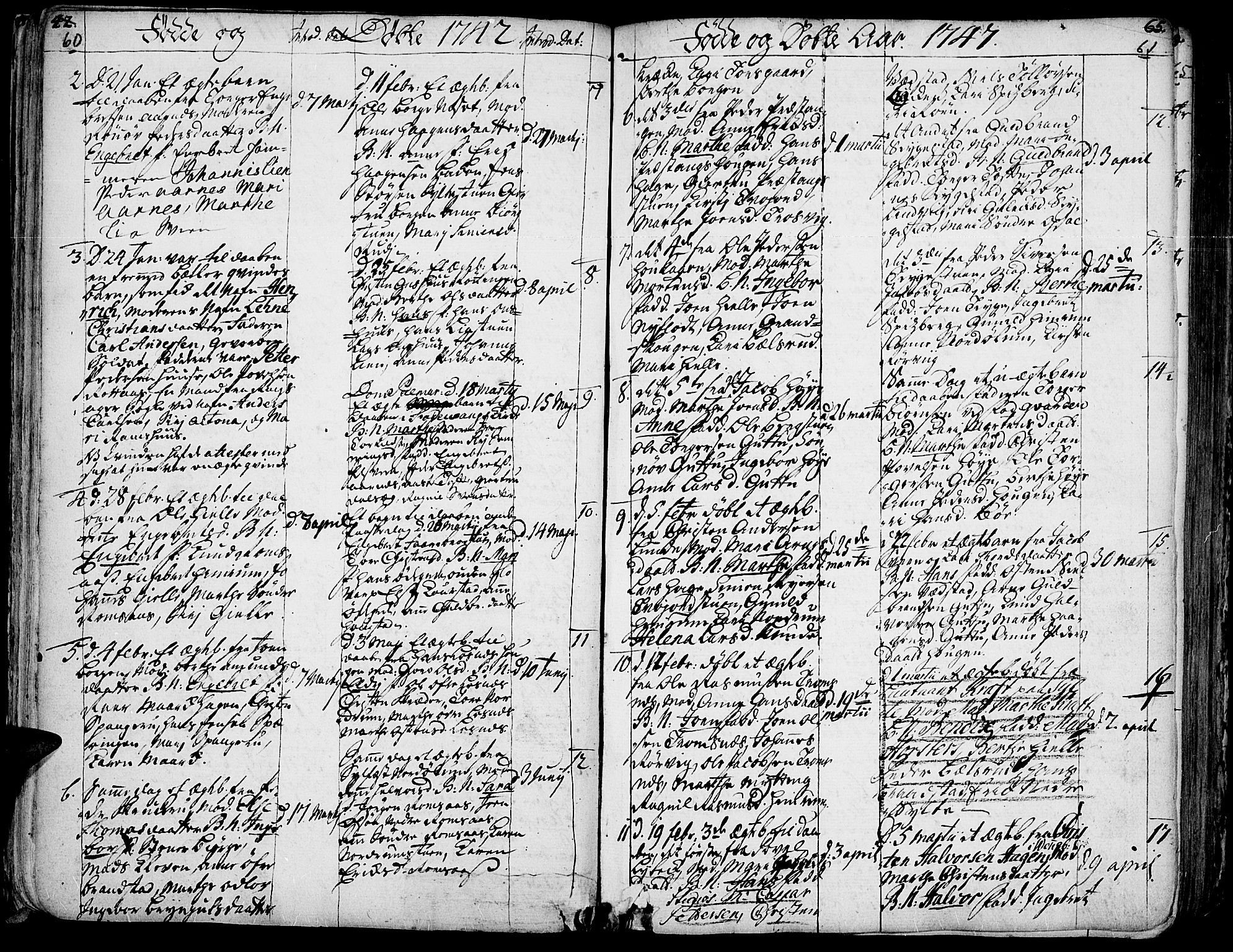 Ringebu prestekontor, SAH/PREST-082/H/Ha/Haa/L0002: Parish register (official) no. 2, 1734-1780, p. 60-61