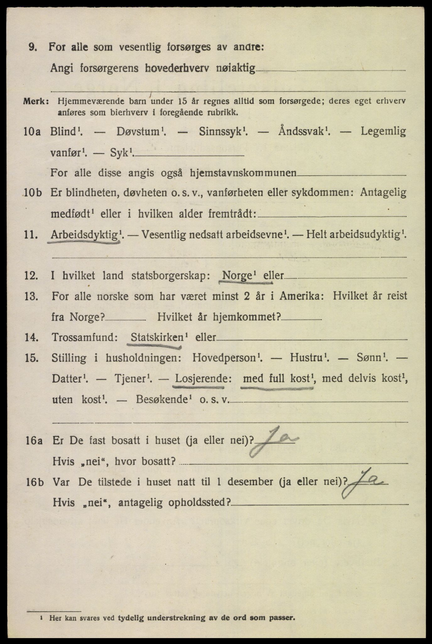 SAK, 1920 census for Åseral, 1920, p. 1175