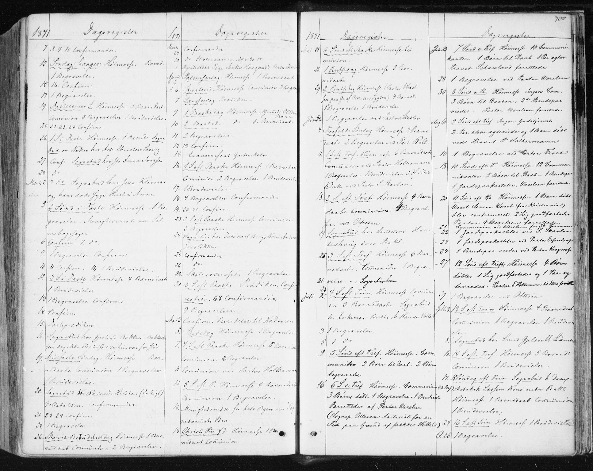 Ministerialprotokoller, klokkerbøker og fødselsregistre - Sør-Trøndelag, AV/SAT-A-1456/604/L0186: Parish register (official) no. 604A07, 1866-1877, p. 700