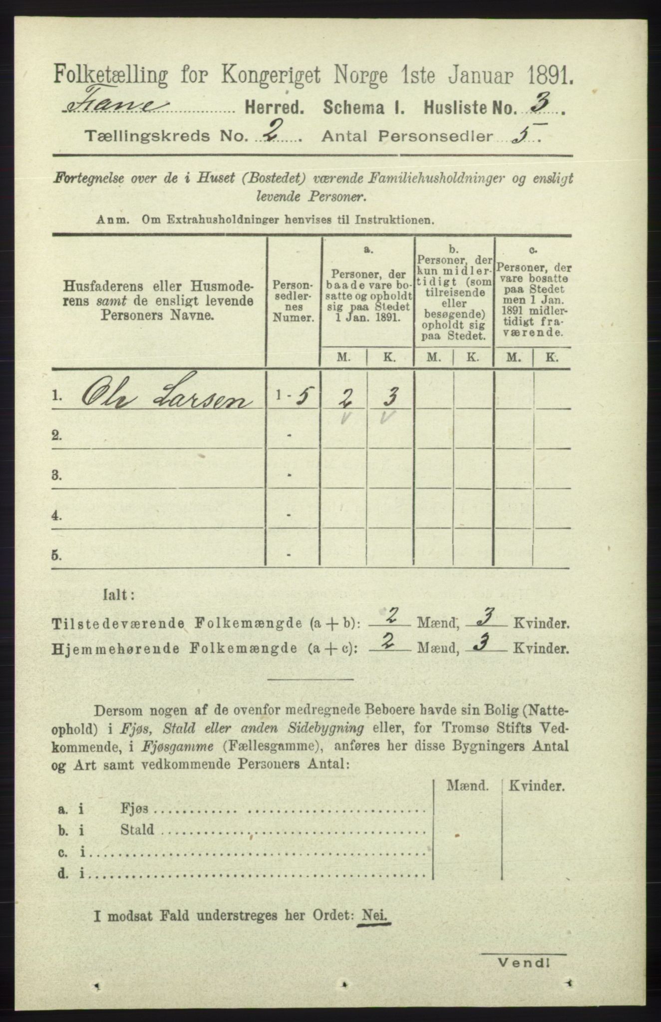 RA, 1891 census for 1249 Fana, 1891, p. 513