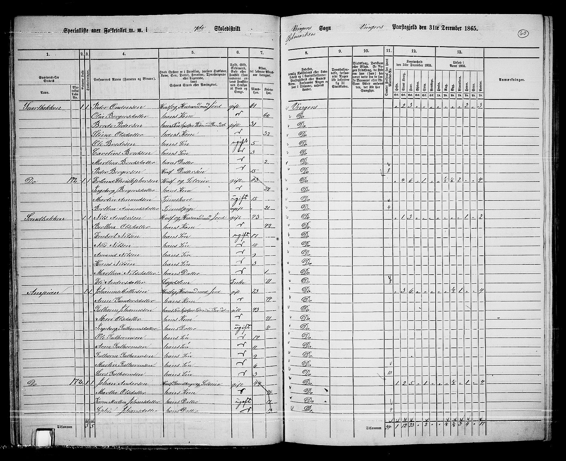 RA, 1865 census for Vinger/Vinger og Austmarka, 1865, p. 57