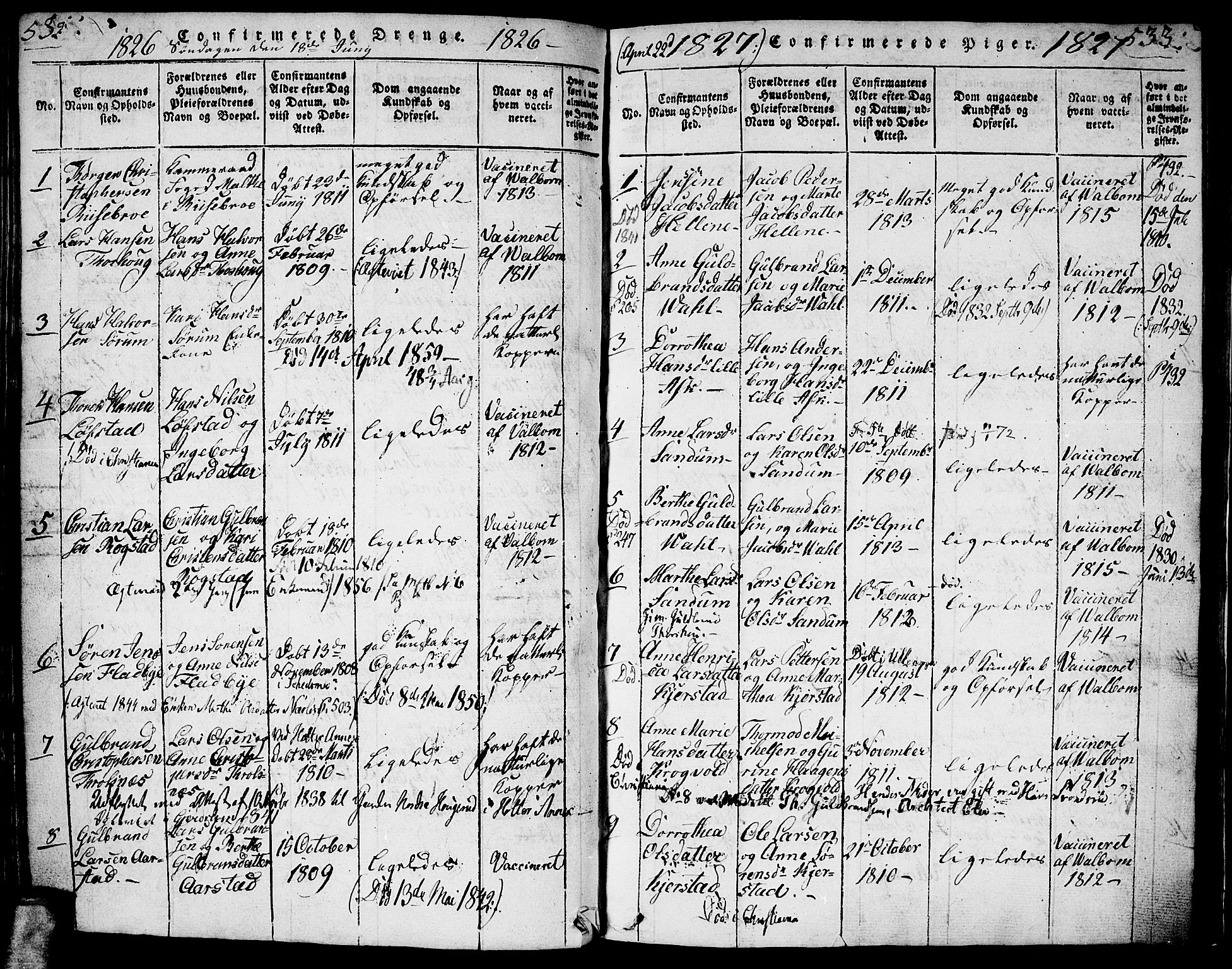 Gjerdrum prestekontor Kirkebøker, SAO/A-10412b/G/Ga/L0001: Parish register (copy) no. I 1, 1816-1837, p. 532-533