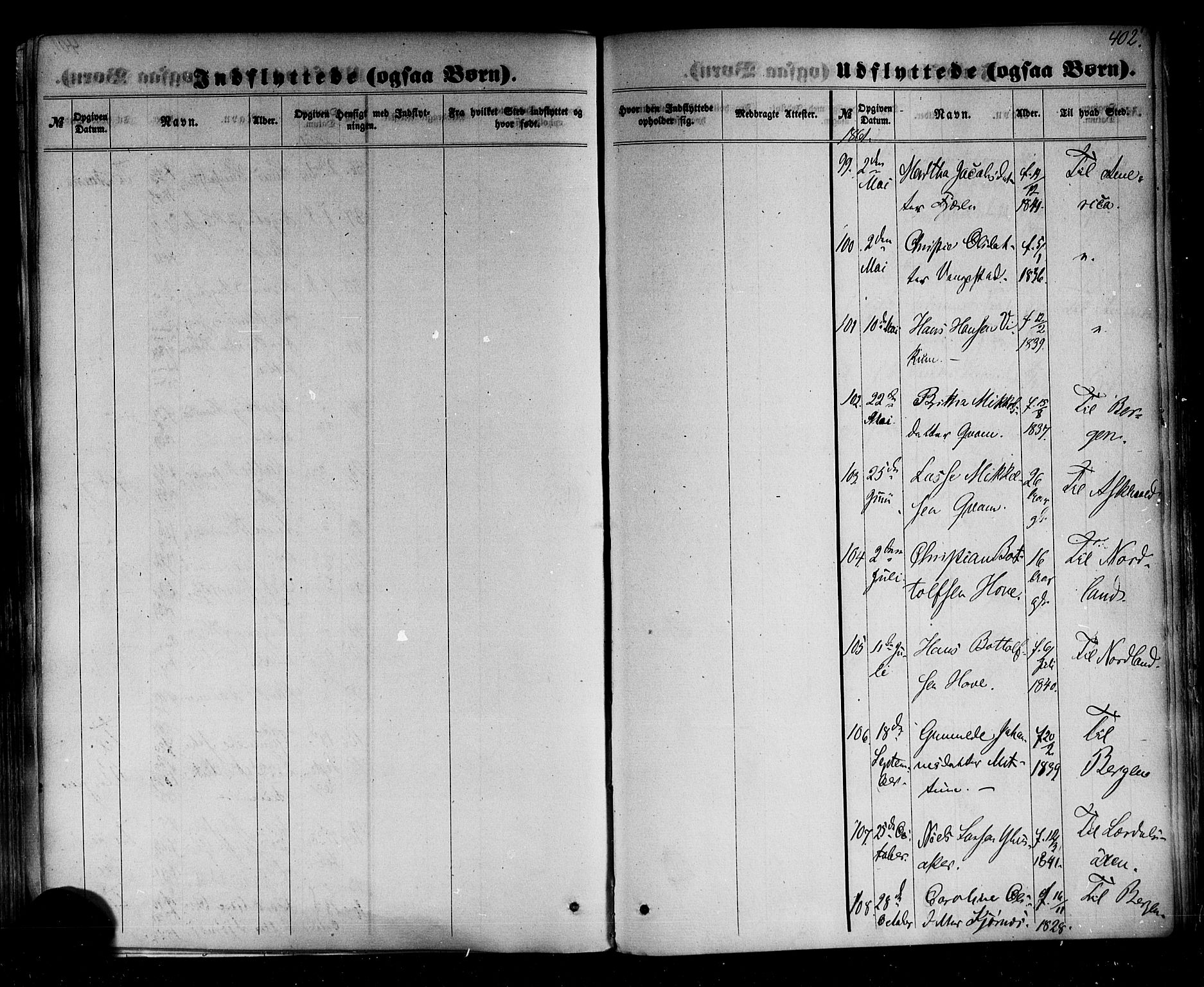 Sogndal sokneprestembete, AV/SAB-A-81301/H/Haa/Haaa/L0013: Parish register (official) no. A 13, 1859-1877, p. 402