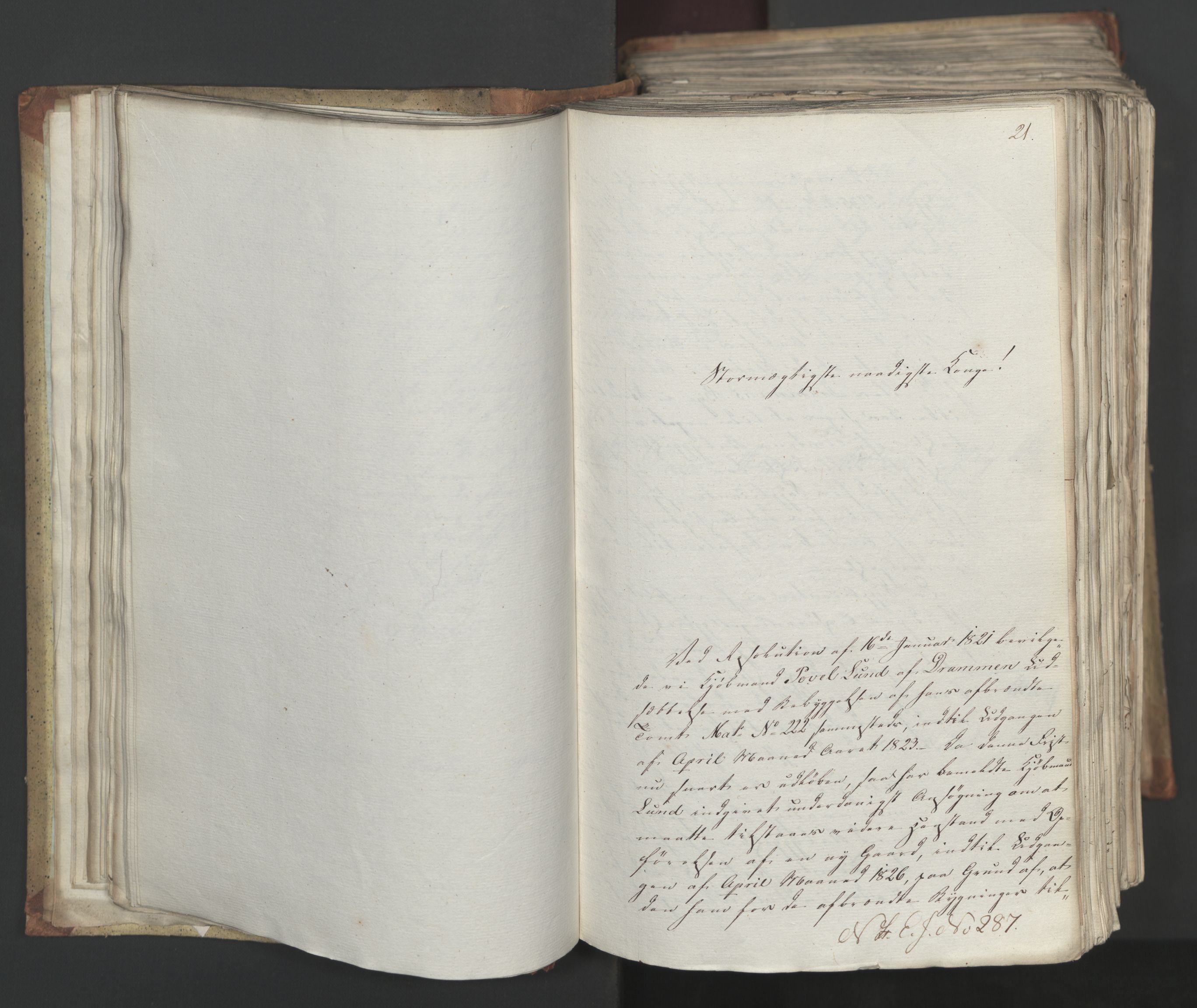 Statsrådsavdelingen i Stockholm, AV/RA-S-1003/D/Da/L0034: Regjeringsinnstillinger nr. 275-540, 1823, p. 57