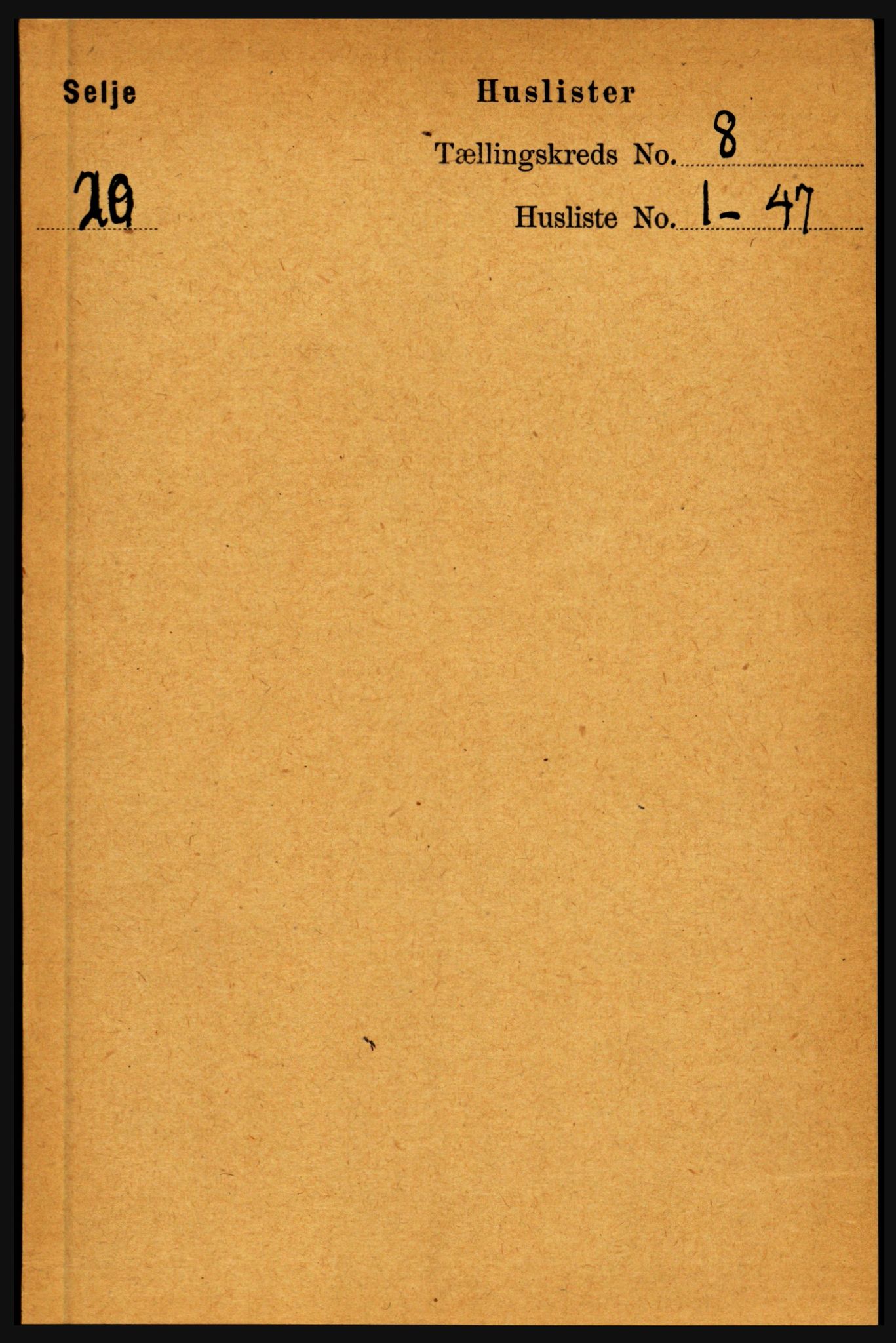 RA, 1891 census for 1441 Selje, 1891, p. 2320