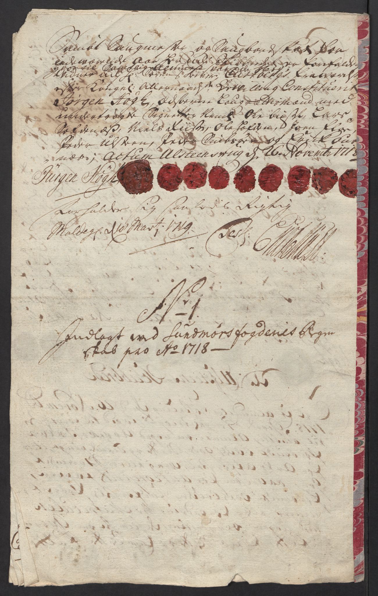 Rentekammeret inntil 1814, Reviderte regnskaper, Fogderegnskap, AV/RA-EA-4092/R54/L3570: Fogderegnskap Sunnmøre, 1718, p. 33