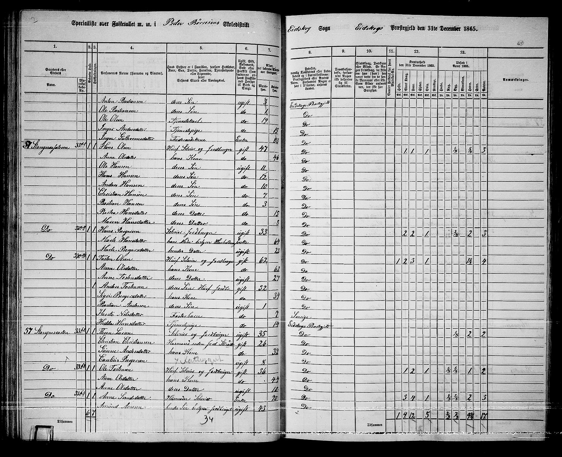 RA, 1865 census for Eidskog, 1865, p. 62