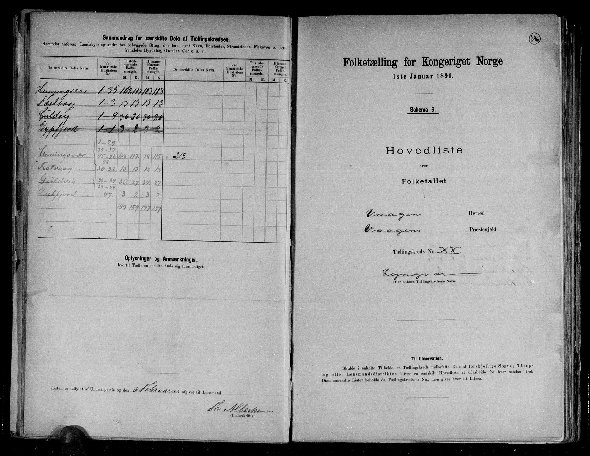 RA, 1891 census for 1865 Vågan, 1891, p. 50