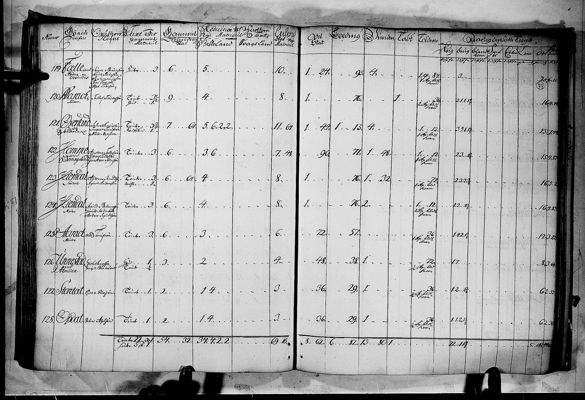 Rentekammeret inntil 1814, Realistisk ordnet avdeling, AV/RA-EA-4070/N/Nb/Nbf/L0122: Øvre og Nedre Telemark matrikkelprotokoll, 1723, p. 72b-73a