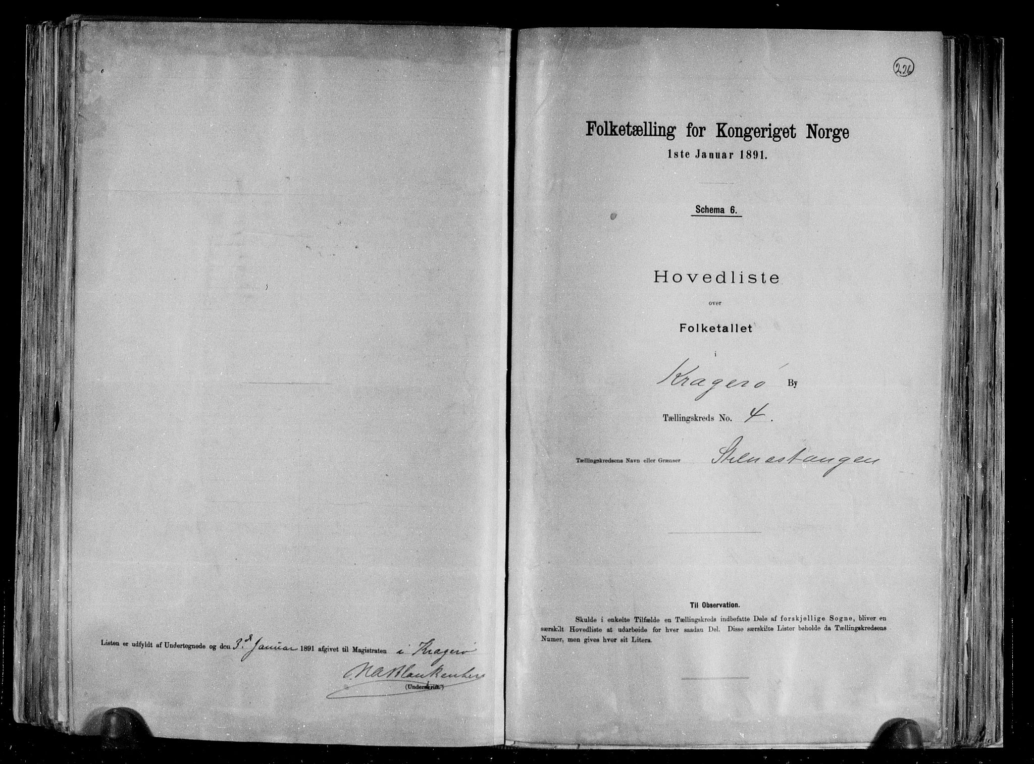 RA, 1891 census for 0801 Kragerø, 1891, p. 11