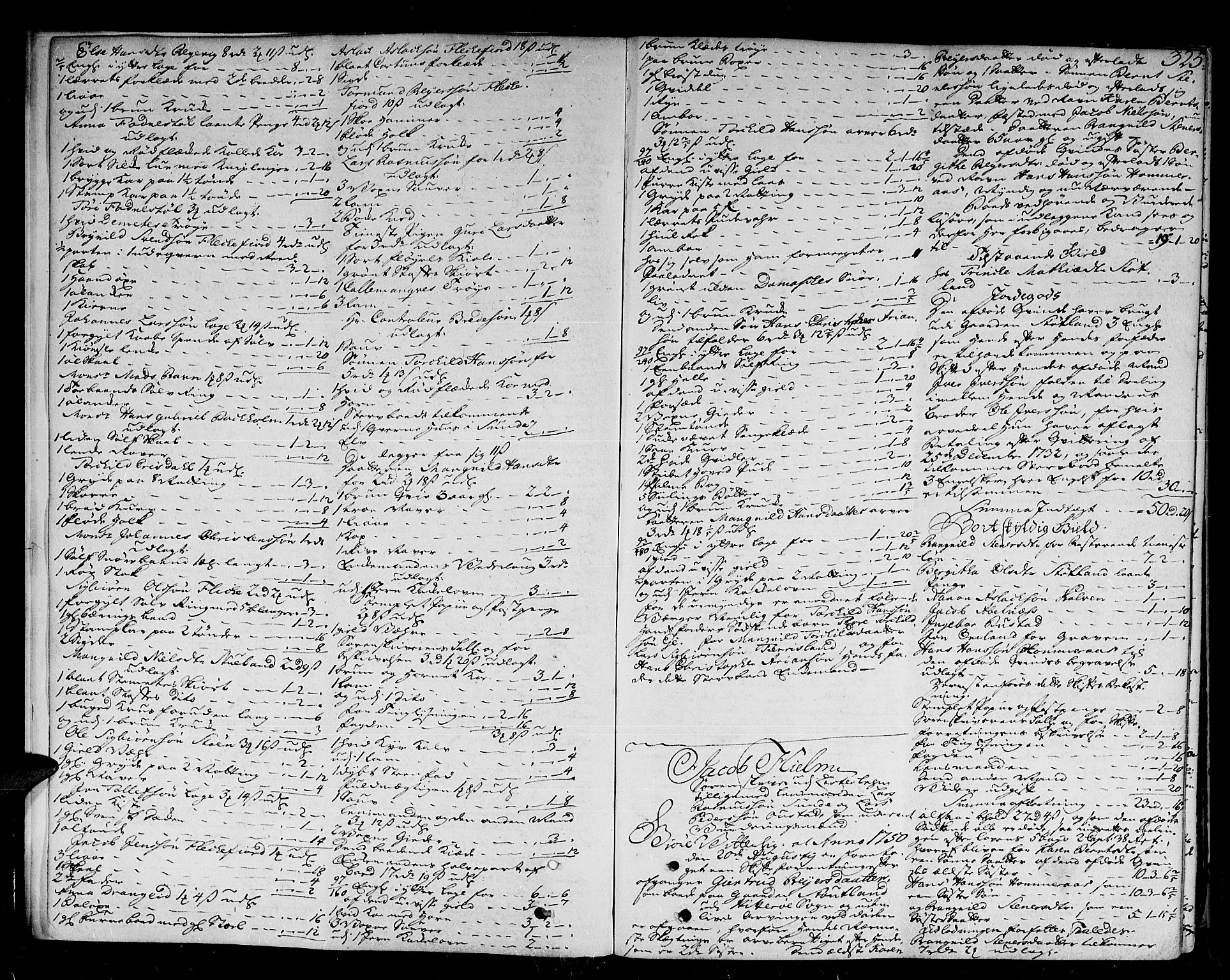 Lister sorenskriveri, AV/SAK-1221-0003/H/Hc/L0031: Skifteprotokoll nr 30a med register, 1748-1752, p. 324b-325a