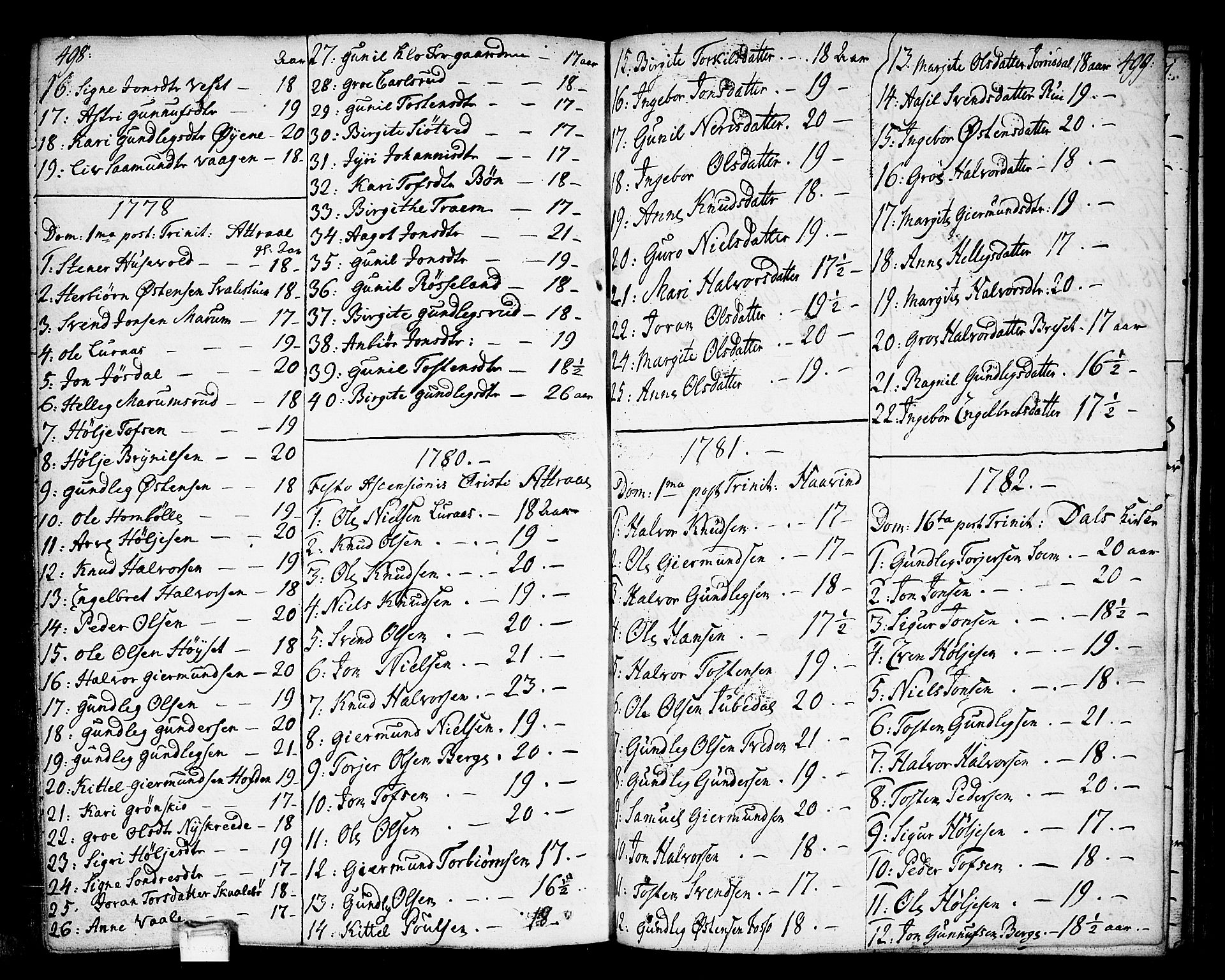 Tinn kirkebøker, SAKO/A-308/F/Fa/L0002: Parish register (official) no. I 2, 1757-1810, p. 498-499