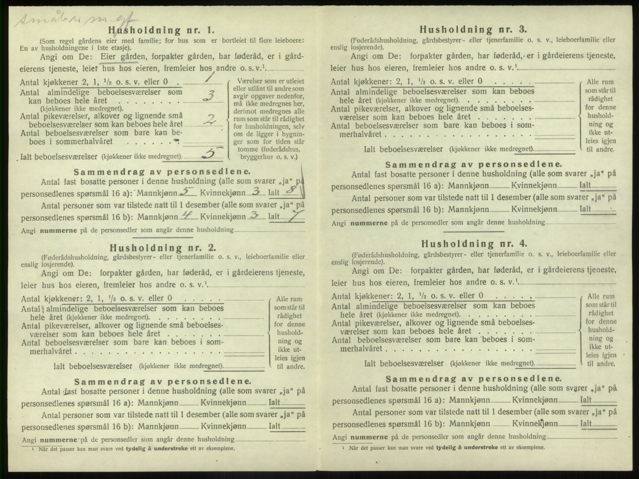 SAB, 1920 census for Vevring, 1920, p. 195