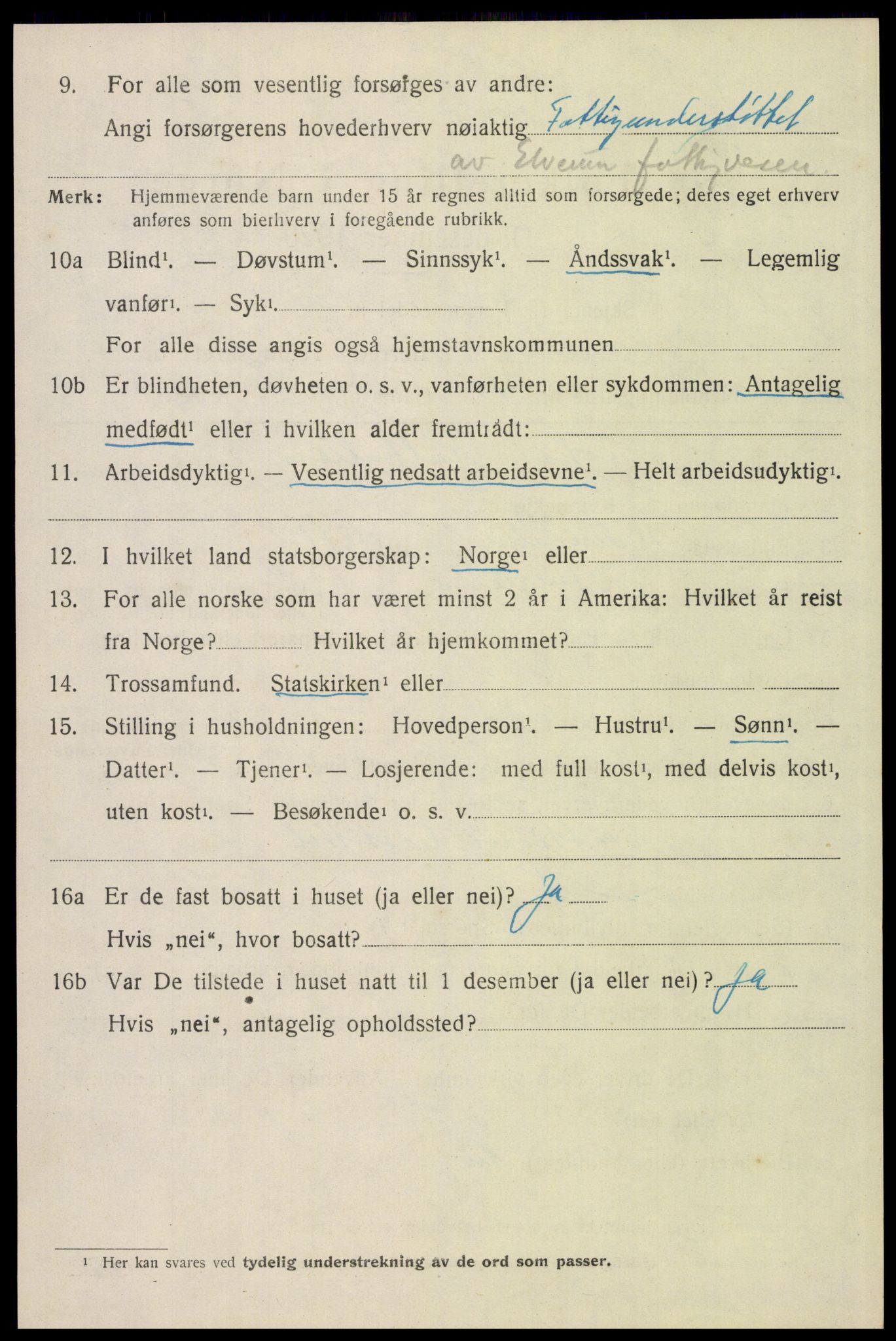 SAH, 1920 census for Elverum, 1920, p. 21225