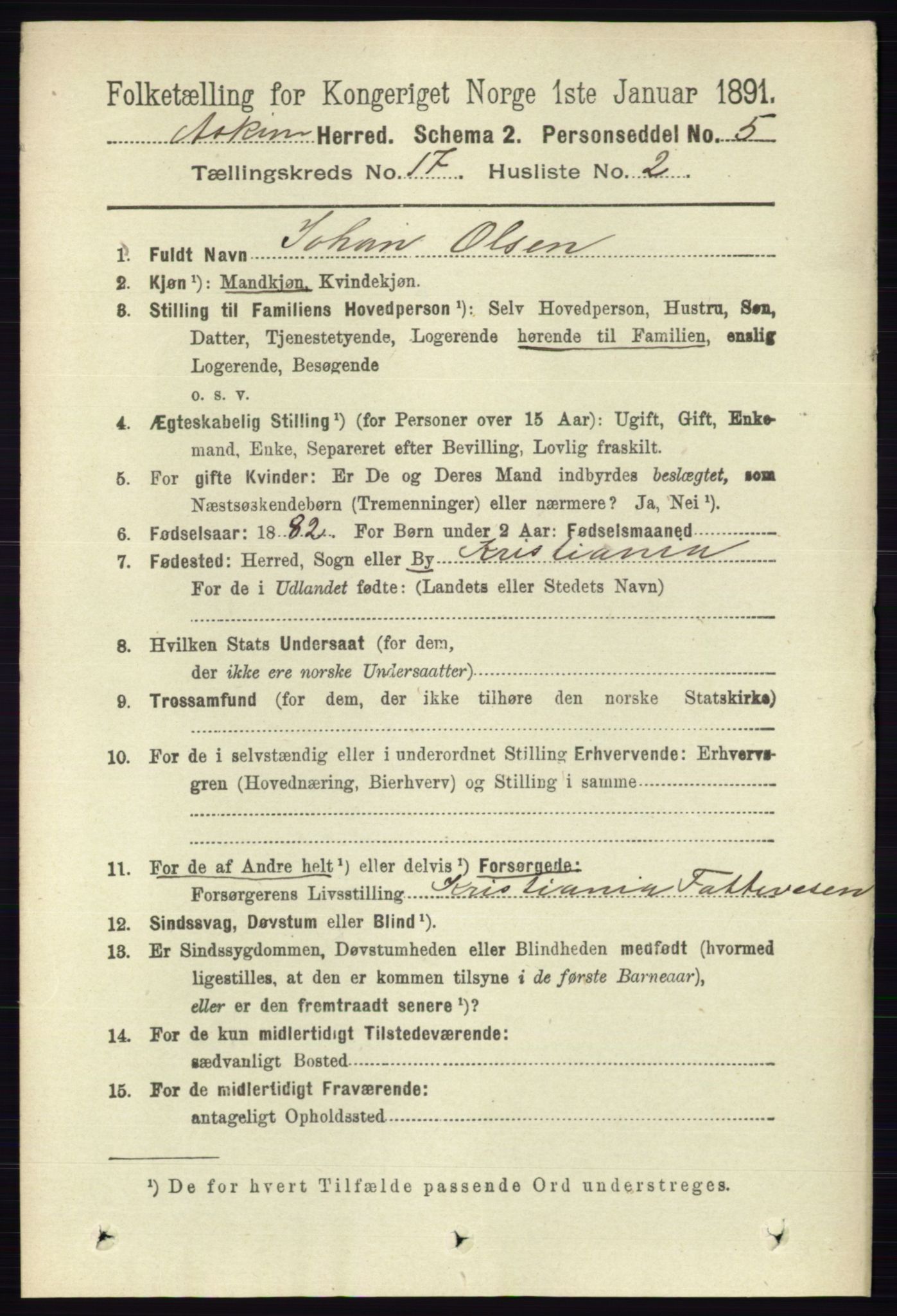 RA, 1891 census for 0124 Askim, 1891, p. 2865