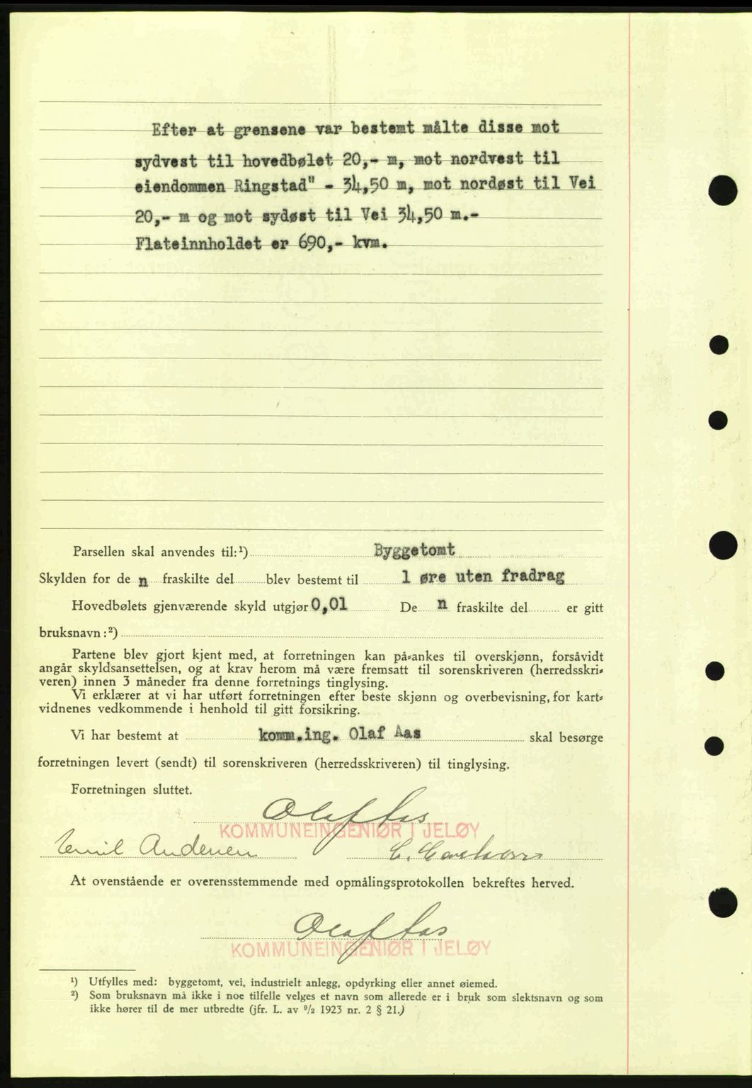 Moss sorenskriveri, AV/SAO-A-10168: Mortgage book no. A9, 1941-1942, Diary no: : 2274/1941