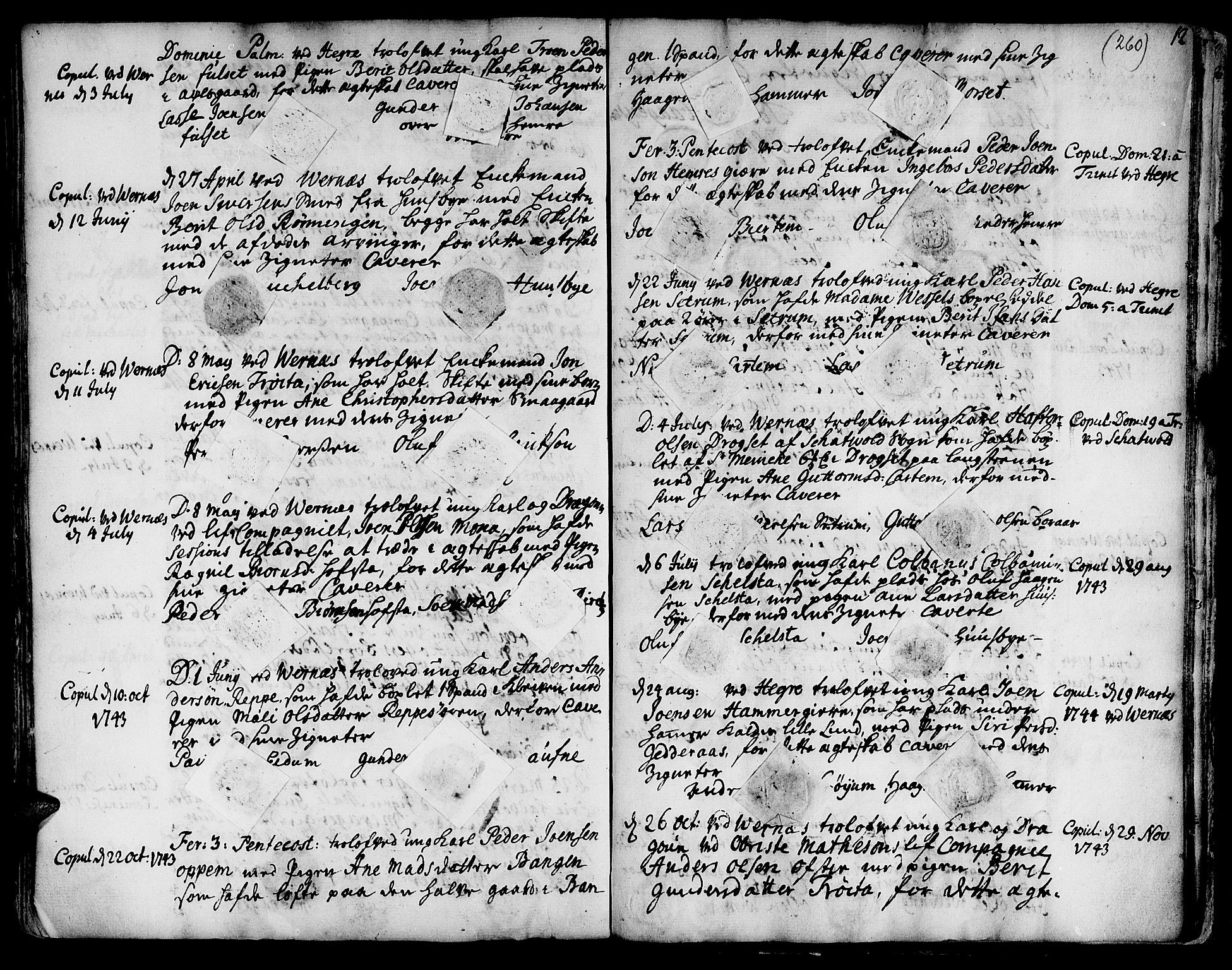 Ministerialprotokoller, klokkerbøker og fødselsregistre - Nord-Trøndelag, SAT/A-1458/709/L0056: Parish register (official) no. 709A04, 1740-1756, p. 260