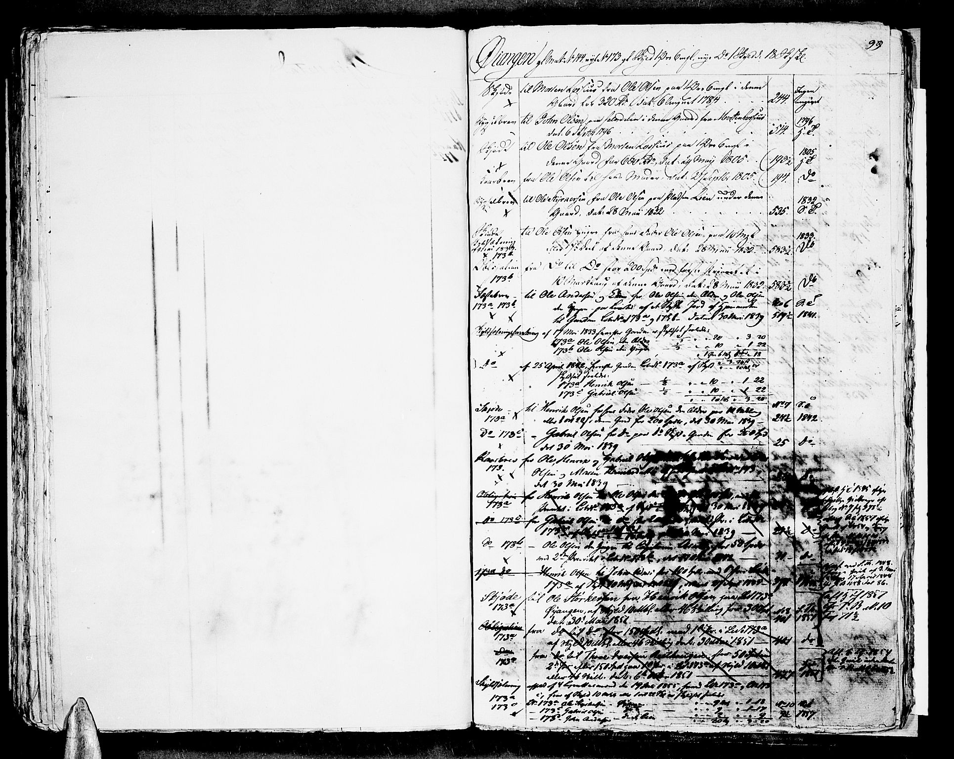 Fosen sorenskriveri, AV/SAT-A-1107/1/2/2A/L0032: Mortgage register no. 32, 1770-1881, p. 99