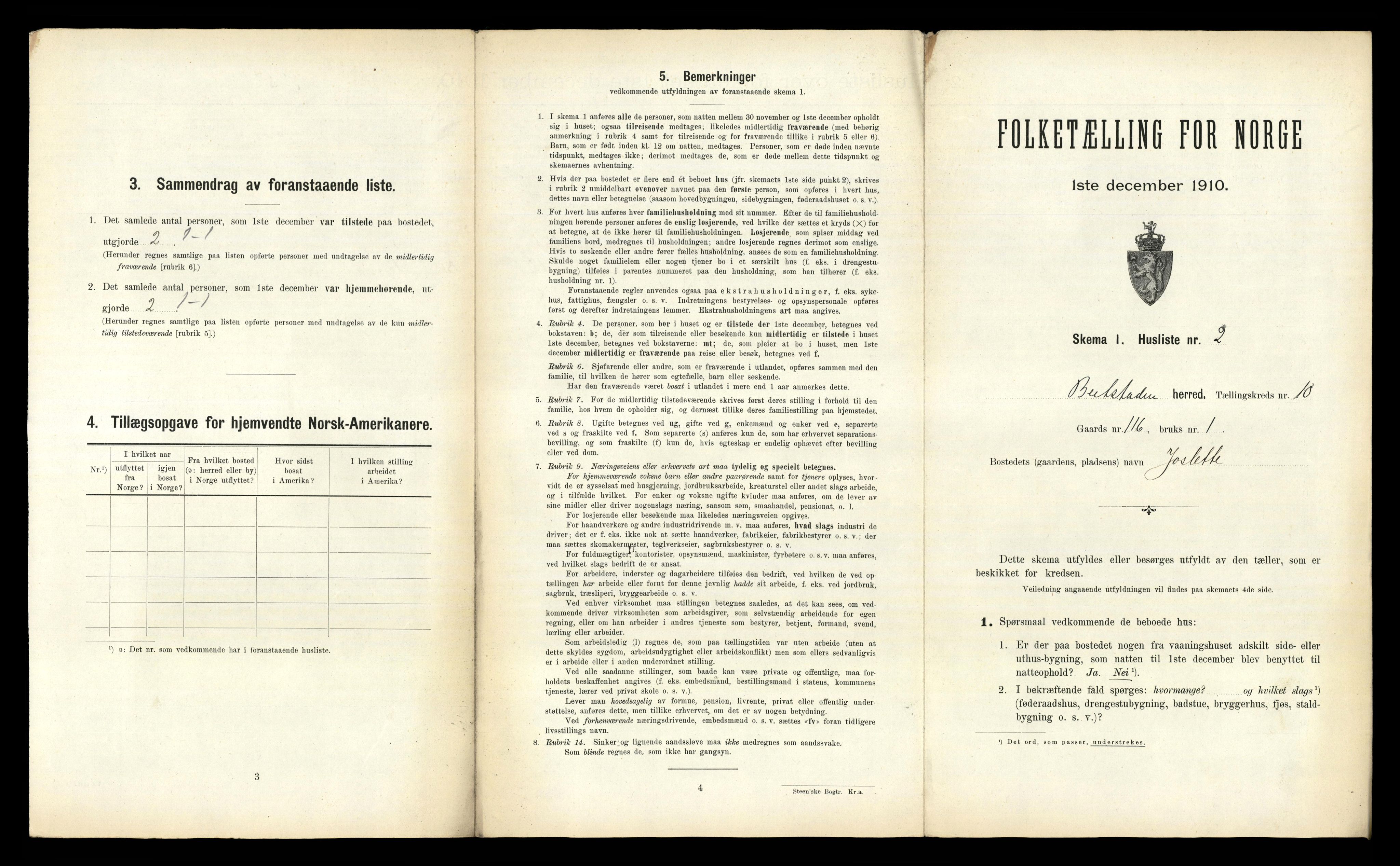 RA, 1910 census for Beitstad, 1910, p. 965