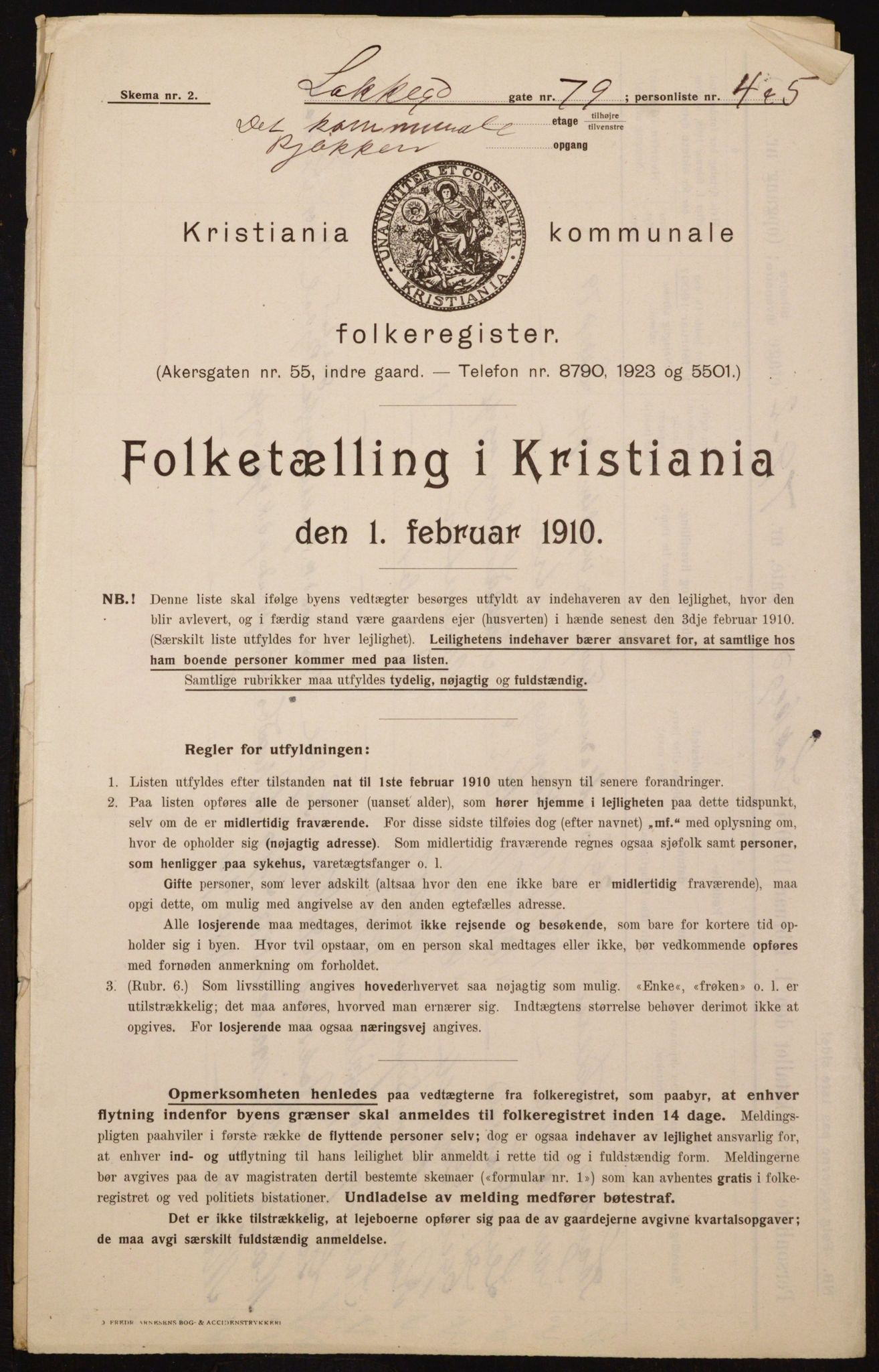 OBA, Municipal Census 1910 for Kristiania, 1910, p. 54317