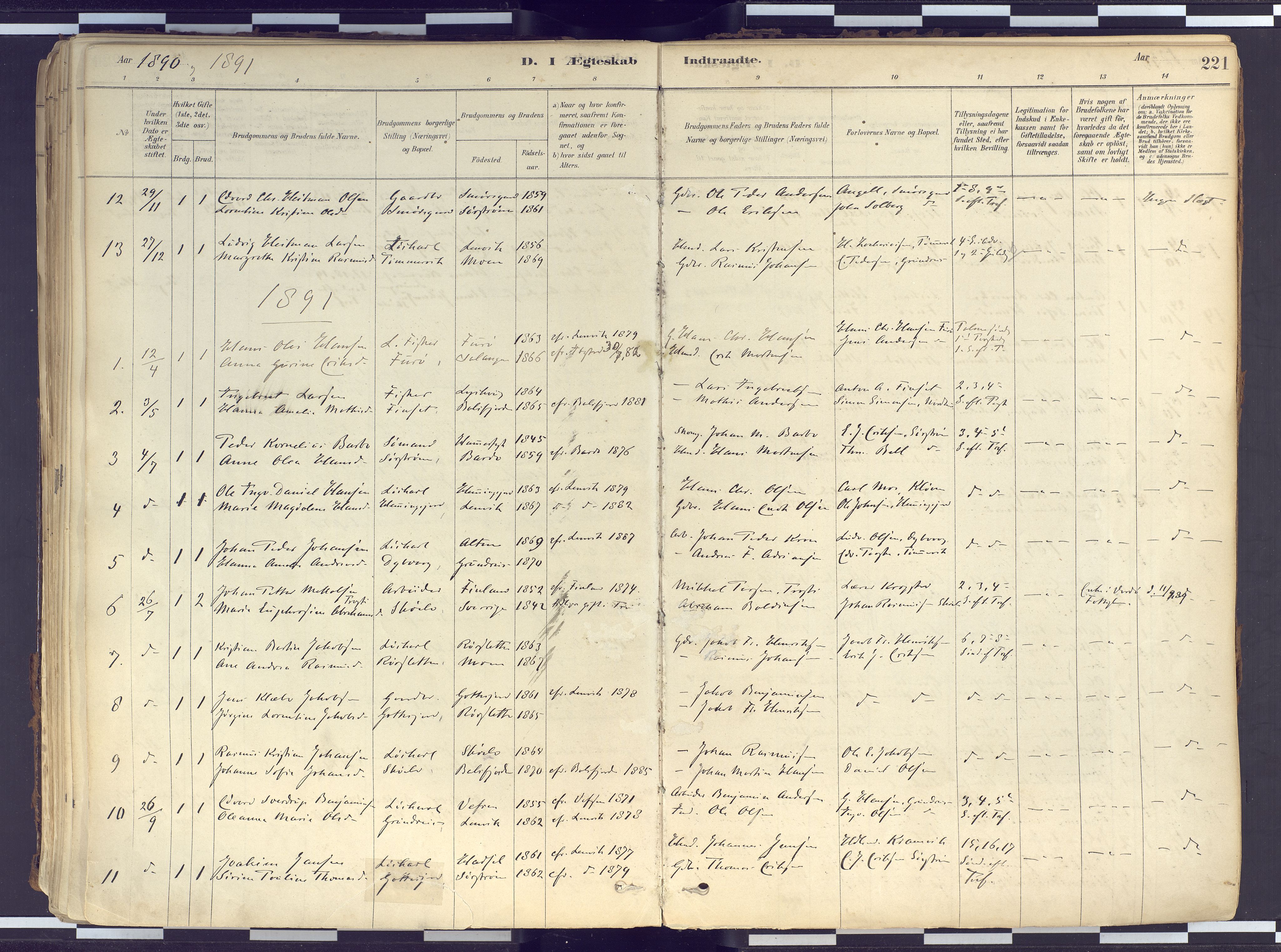 Tranøy sokneprestkontor, AV/SATØ-S-1313/I/Ia/Iaa/L0010kirke: Parish register (official) no. 10, 1878-1904, p. 221