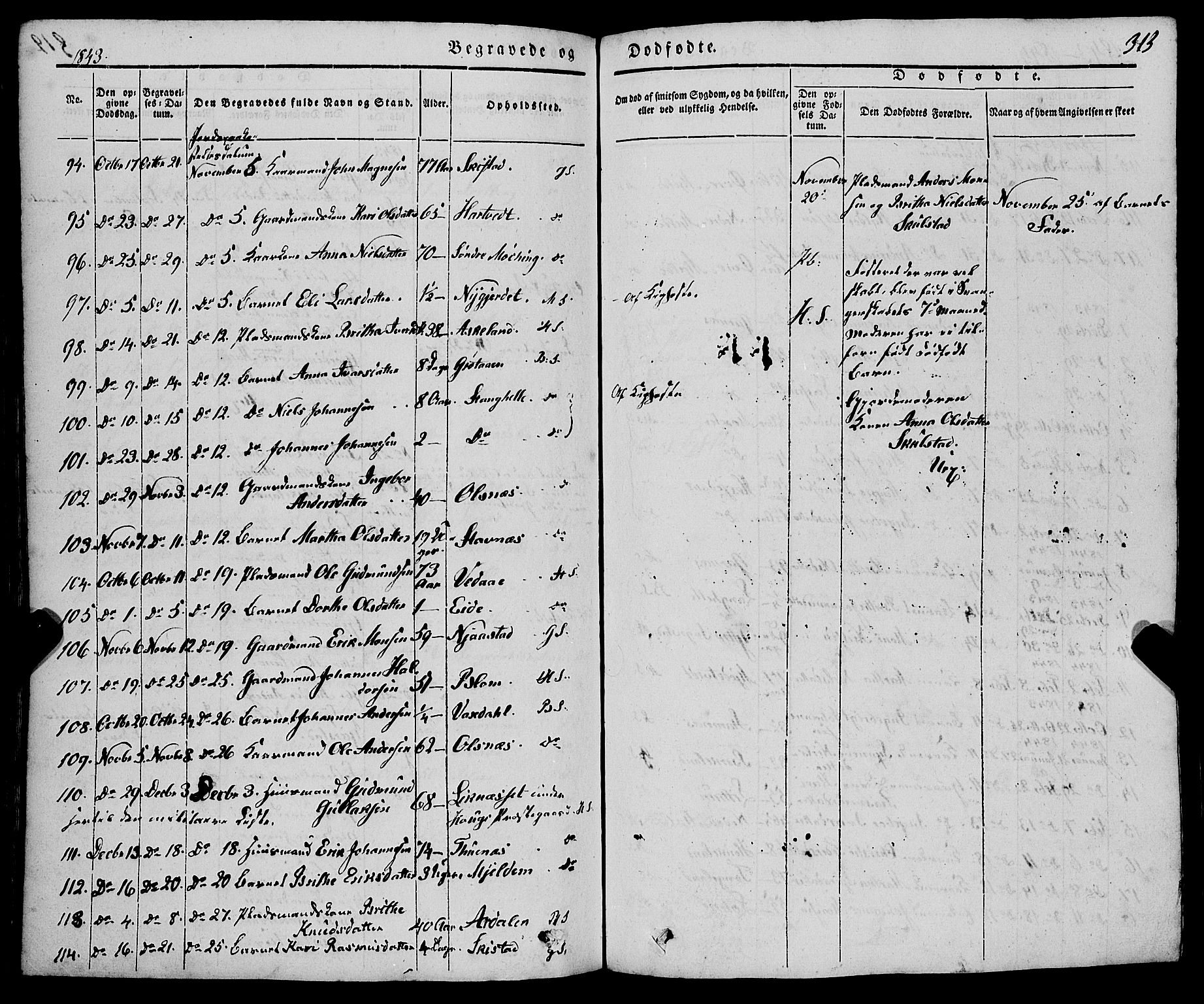 Haus sokneprestembete, AV/SAB-A-75601/H/Haa: Parish register (official) no. A 15, 1838-1847, p. 313