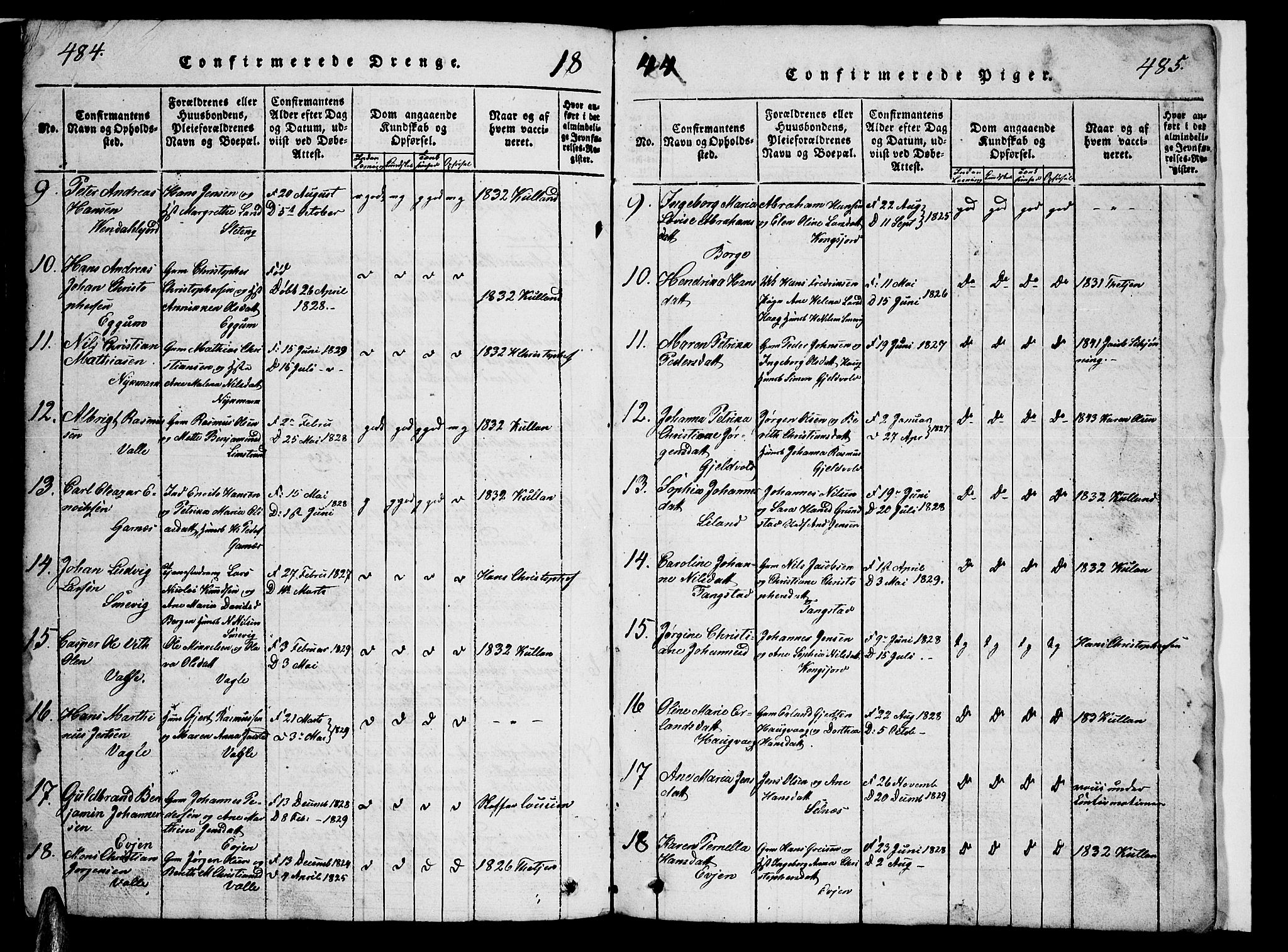 Ministerialprotokoller, klokkerbøker og fødselsregistre - Nordland, AV/SAT-A-1459/880/L1139: Parish register (copy) no. 880C01, 1836-1857, p. 484-485