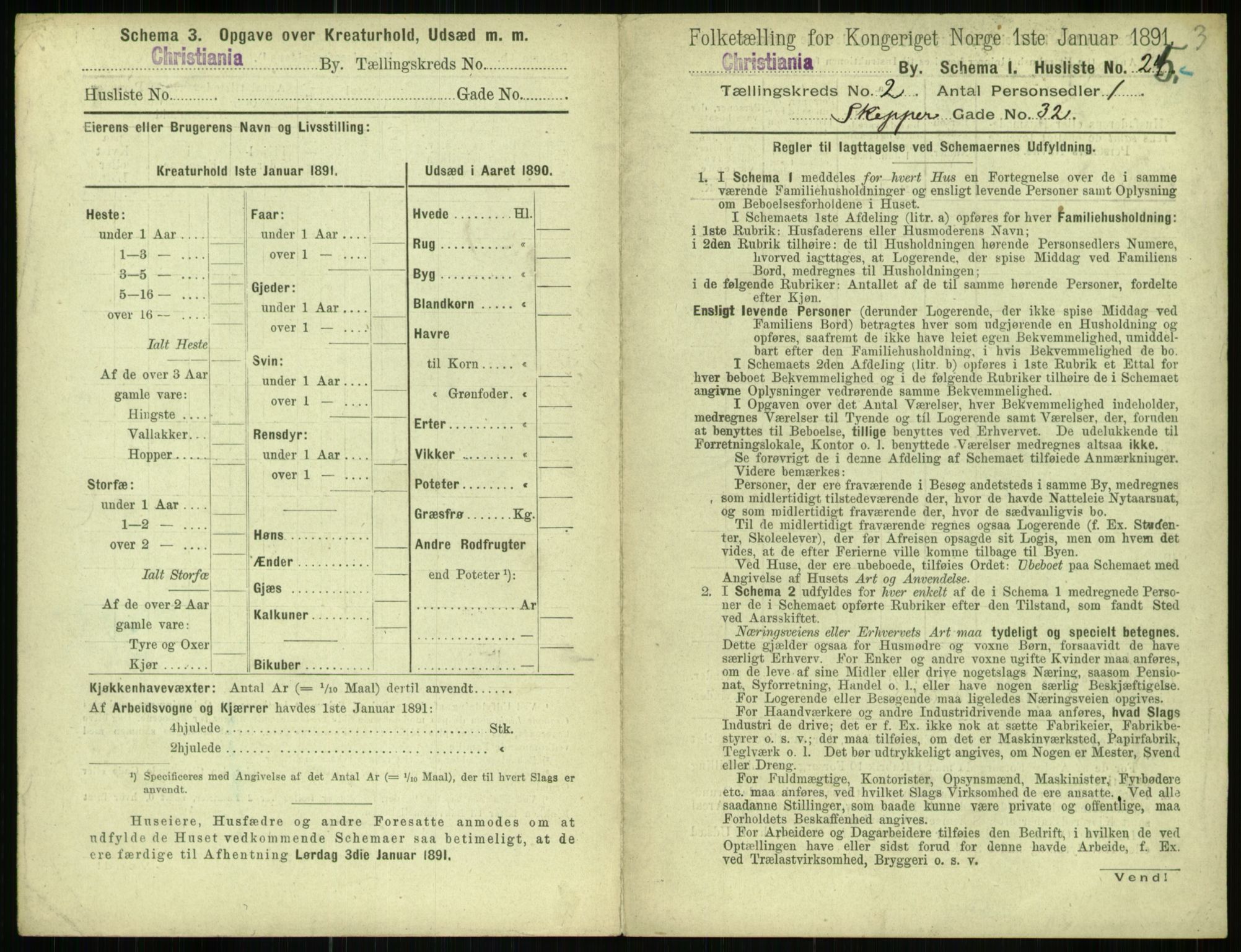 RA, 1891 census for 0301 Kristiania, 1891, p. 580