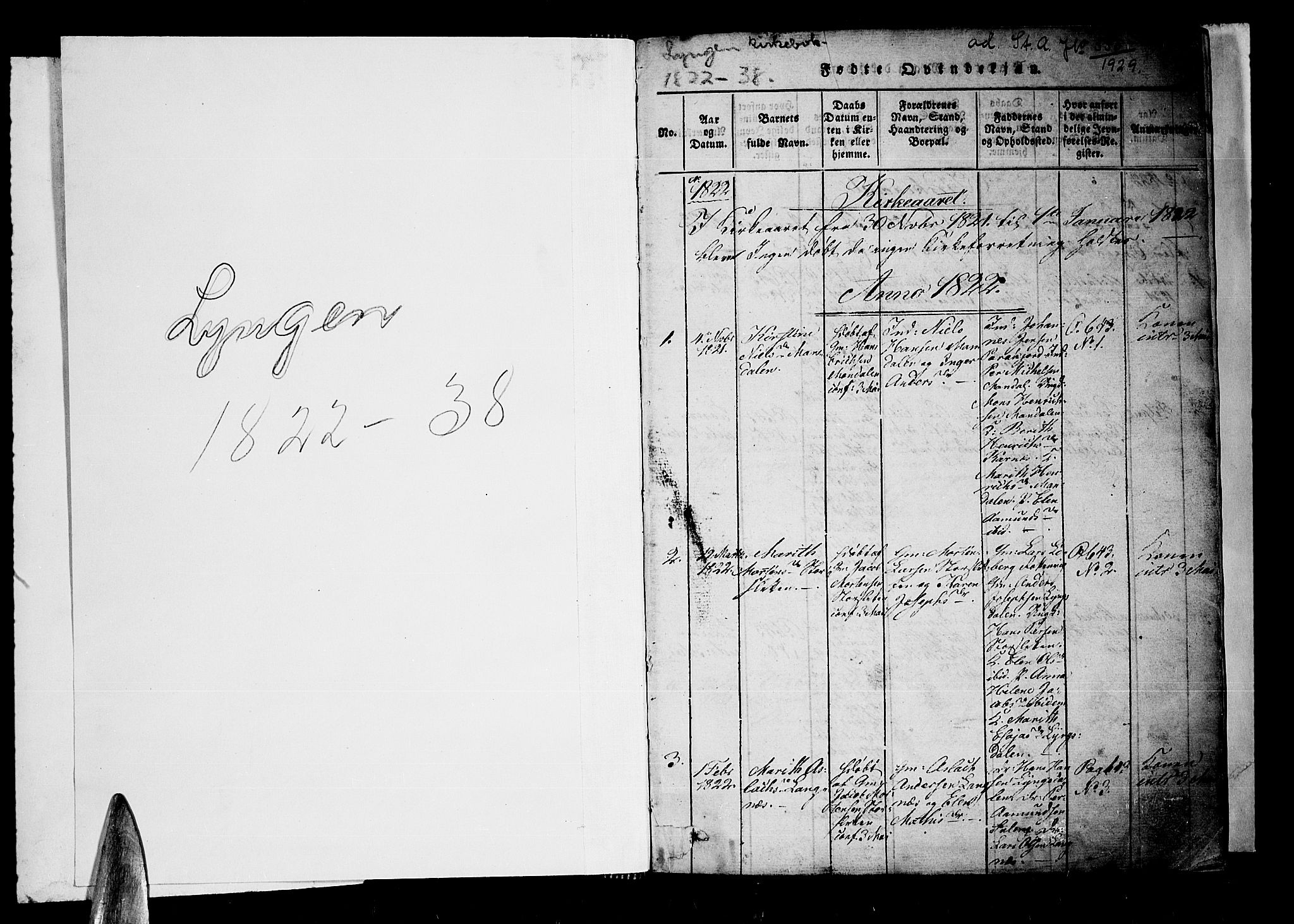 Lyngen sokneprestembete, AV/SATØ-S-1289/H/He/Hea/L0003kirke: Parish register (official) no. 3, 1822-1838