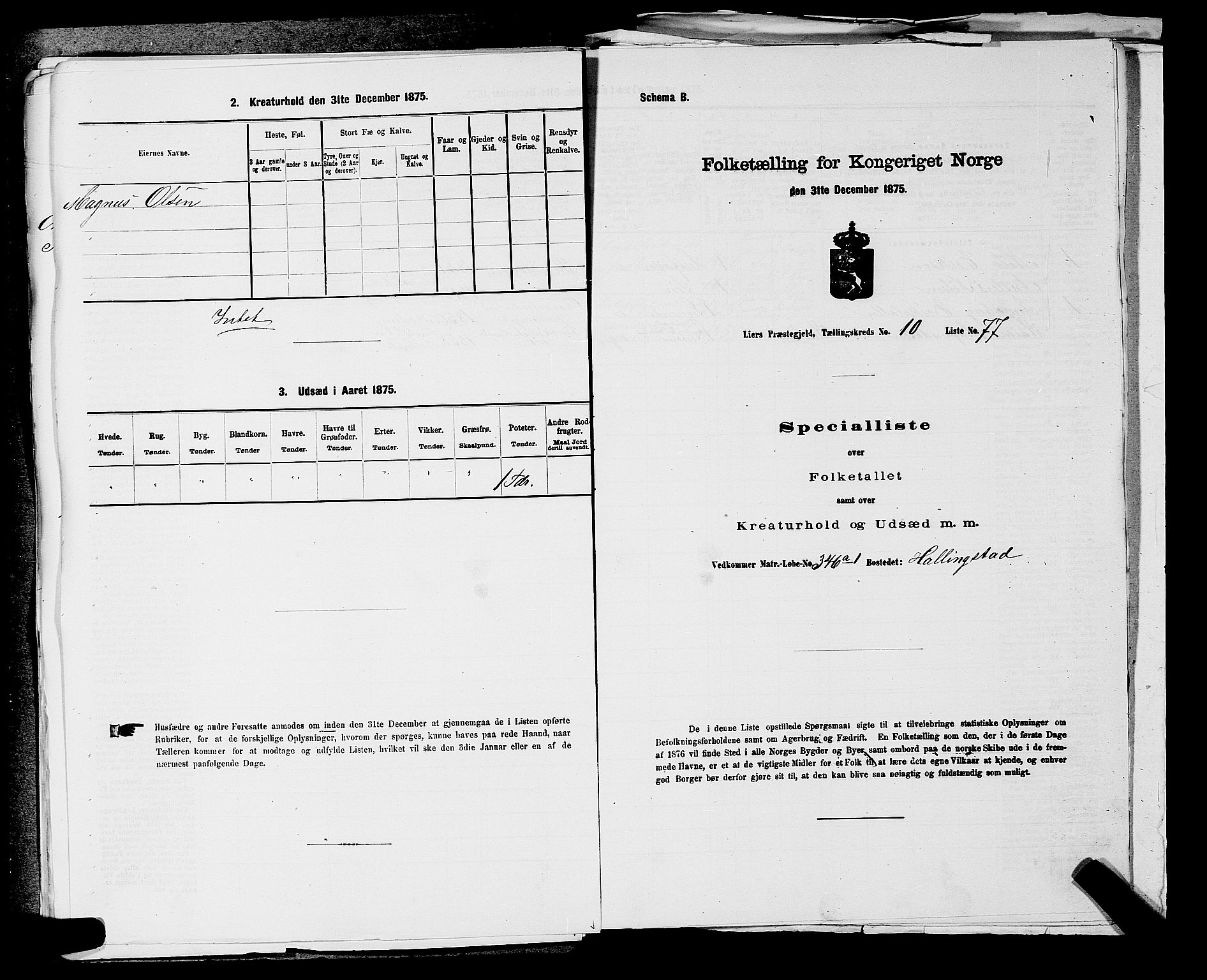 SAKO, 1875 census for 0626P Lier, 1875, p. 1774