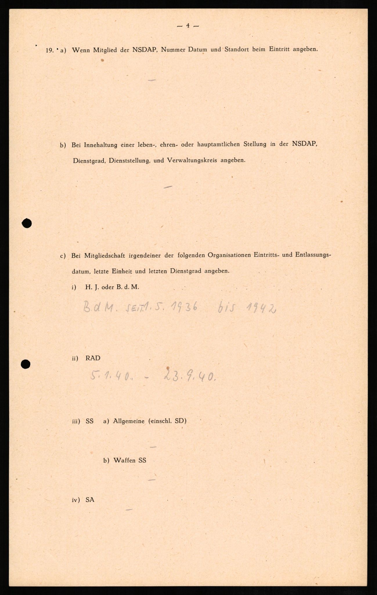 Forsvaret, Forsvarets overkommando II, AV/RA-RAFA-3915/D/Db/L0011: CI Questionaires. Tyske okkupasjonsstyrker i Norge. Tyskere., 1945-1946, p. 30