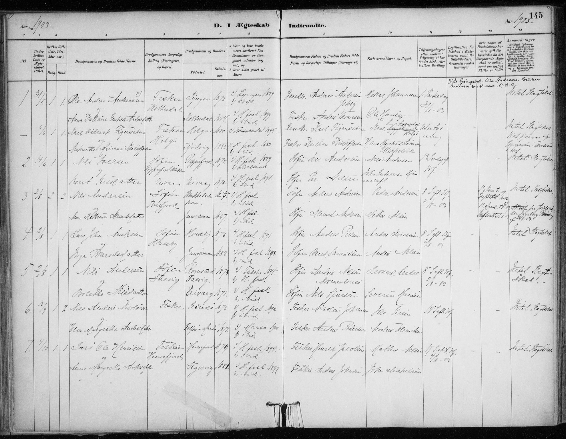 Hammerfest sokneprestkontor, SATØ/S-1347/H/Ha/L0013.kirke: Parish register (official) no. 13, 1898-1917, p. 145