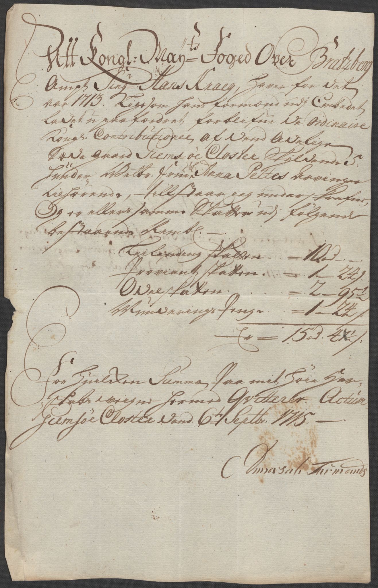 Rentekammeret inntil 1814, Reviderte regnskaper, Fogderegnskap, RA/EA-4092/R36/L2125: Fogderegnskap Øvre og Nedre Telemark og Bamble, 1713, p. 185