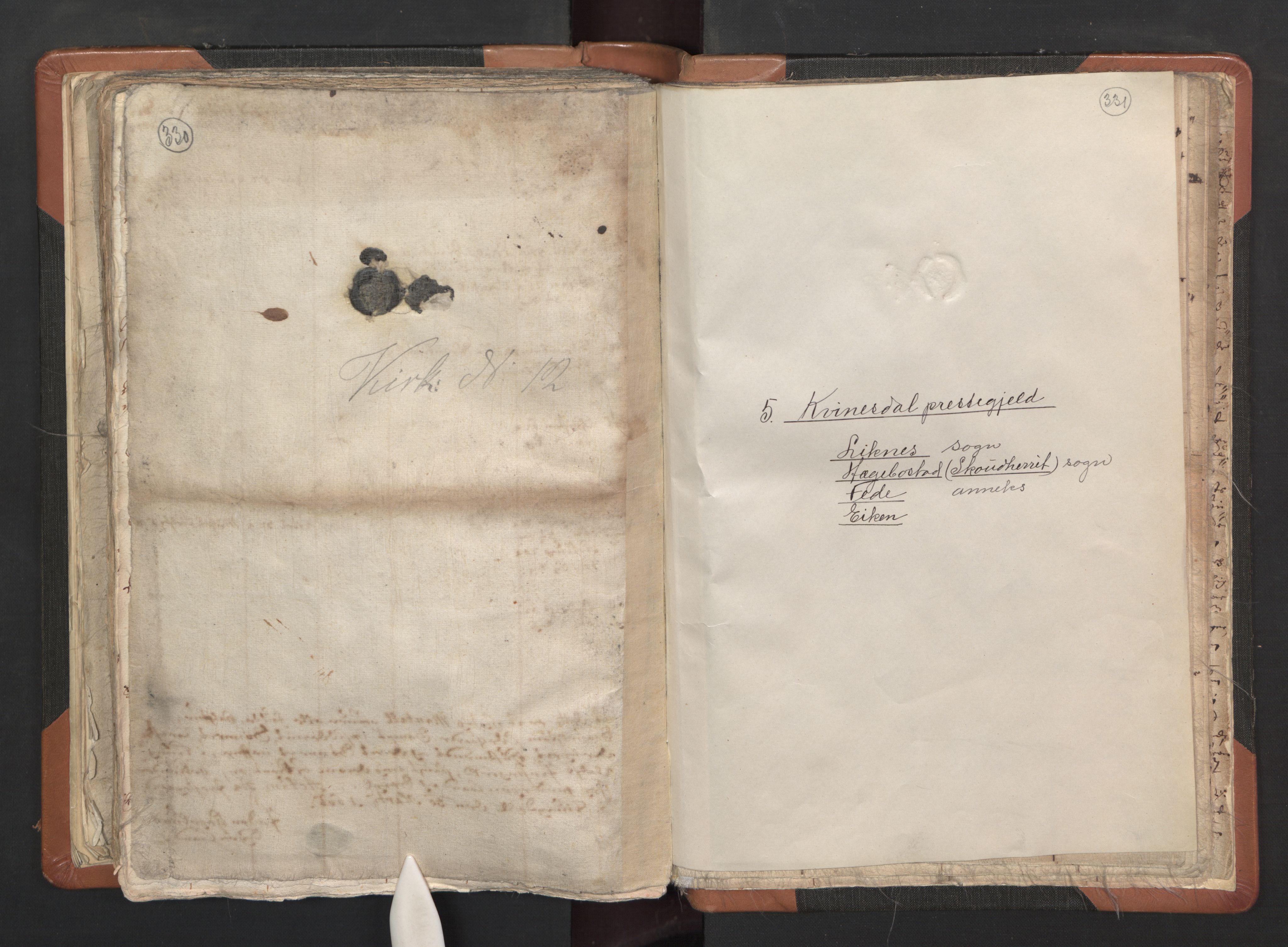 RA, Vicar's Census 1664-1666, no. 16: Lista deanery, 1664-1666, p. 330-331