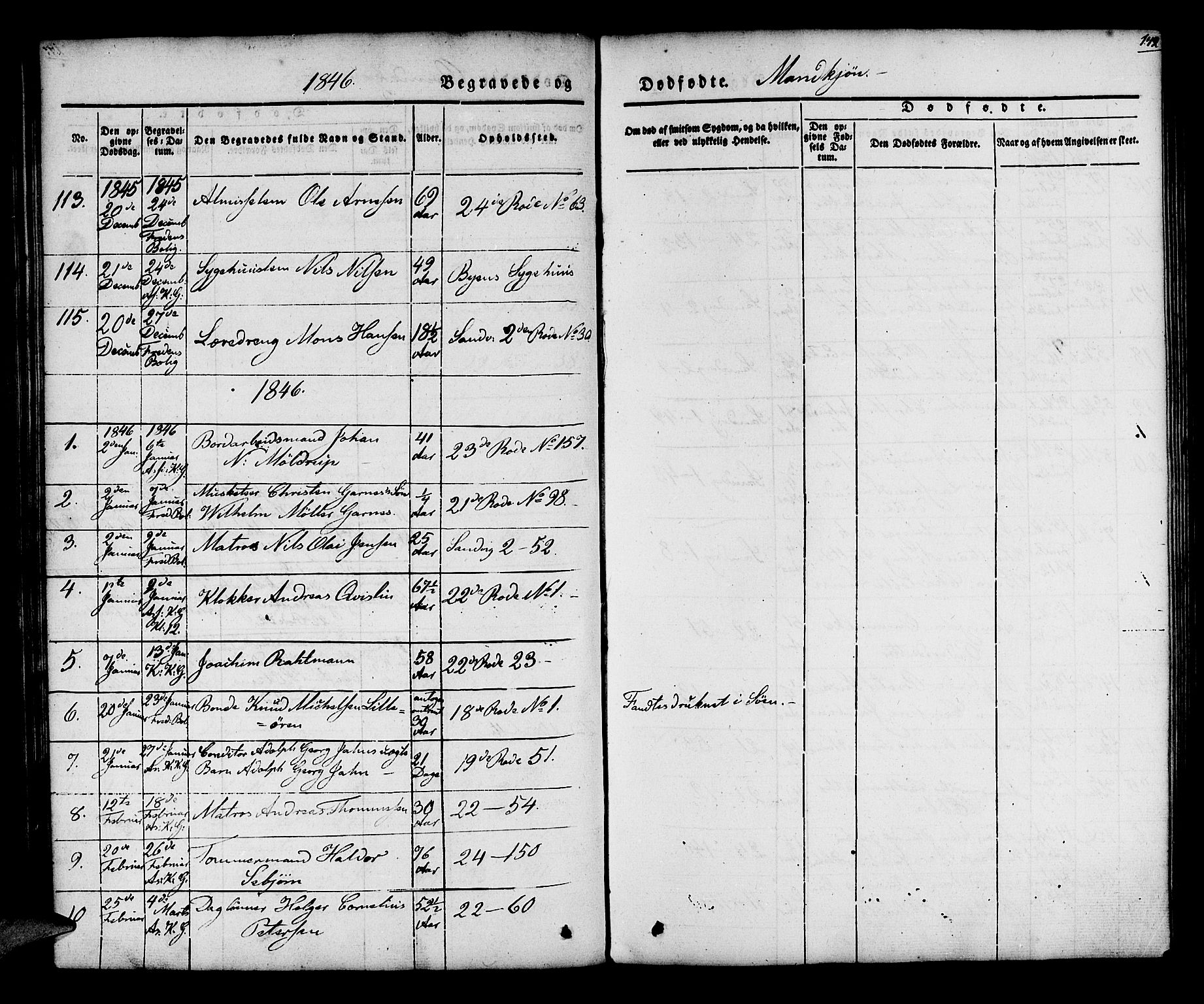 Korskirken sokneprestembete, AV/SAB-A-76101/H/Hab: Parish register (copy) no. E 1, 1837-1851, p. 142