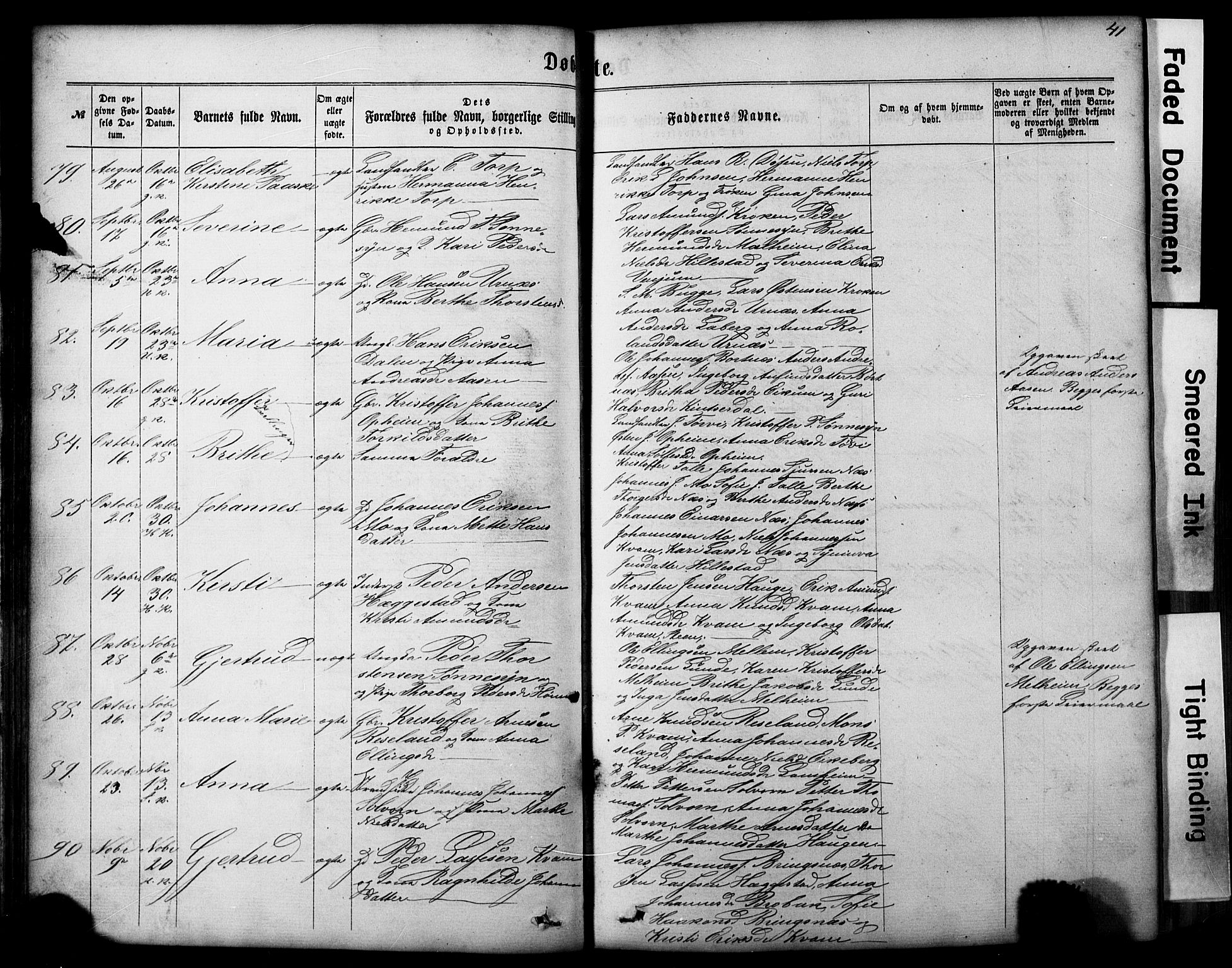 Hafslo sokneprestembete, SAB/A-80301/H/Hab/Haba/L0001: Parish register (copy) no. A 1, 1866-1908, p. 41