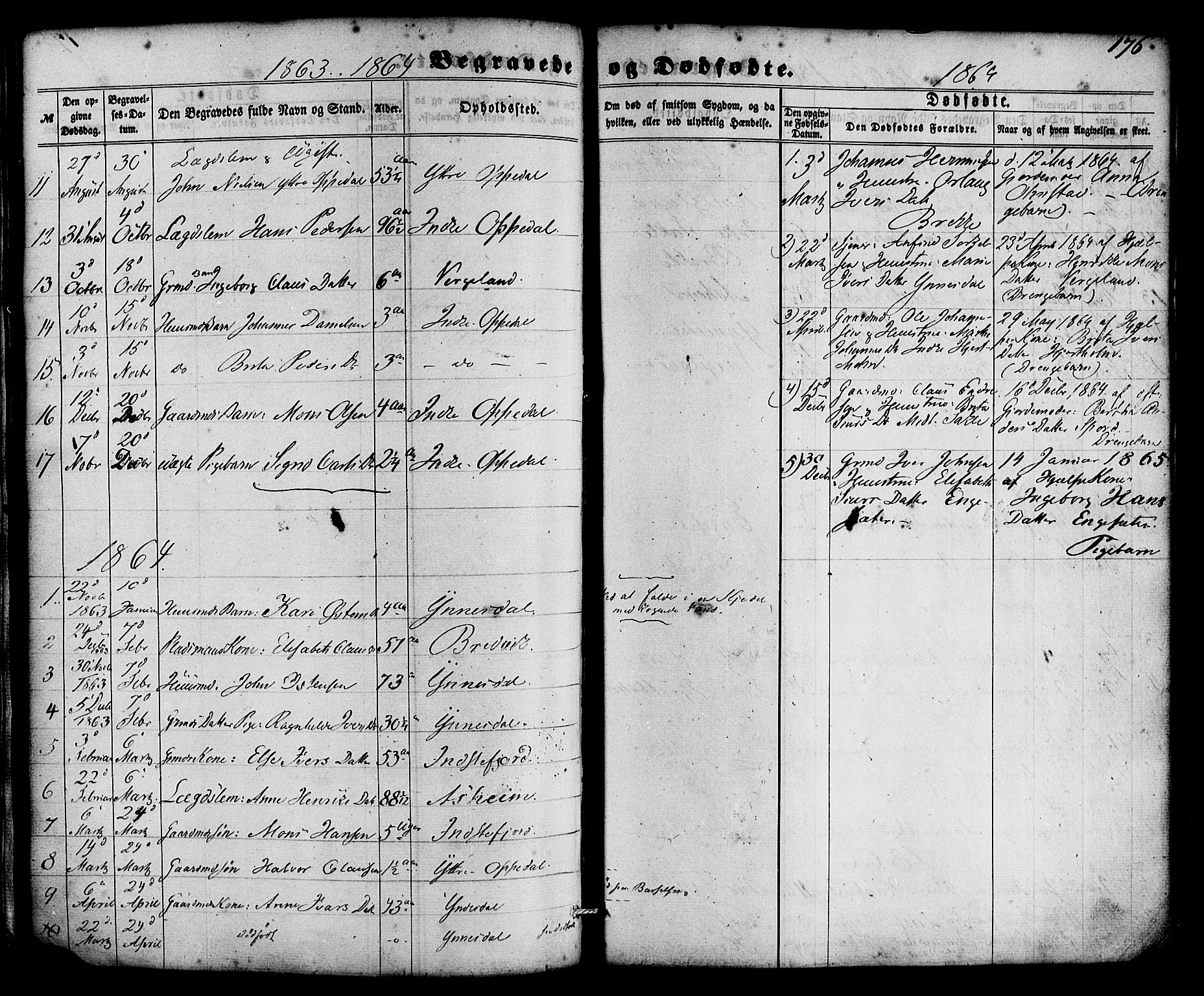 Gulen sokneprestembete, SAB/A-80201/H/Haa/Haac/L0001: Parish register (official) no. C 1, 1859-1881, p. 176