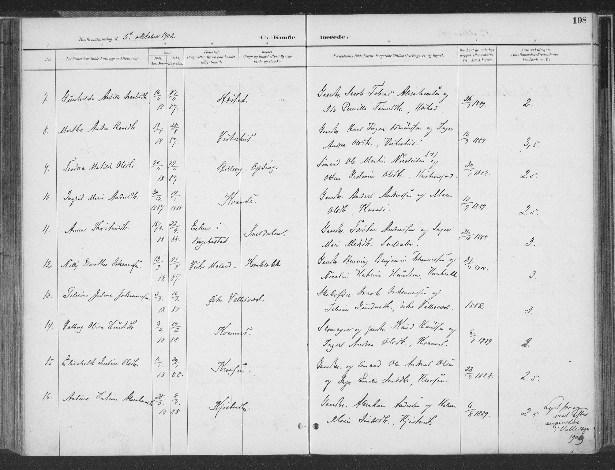 Høvåg sokneprestkontor, AV/SAK-1111-0025/F/Fa/L0006: Parish register (official) no. A 6, 1894-1923, p. 198