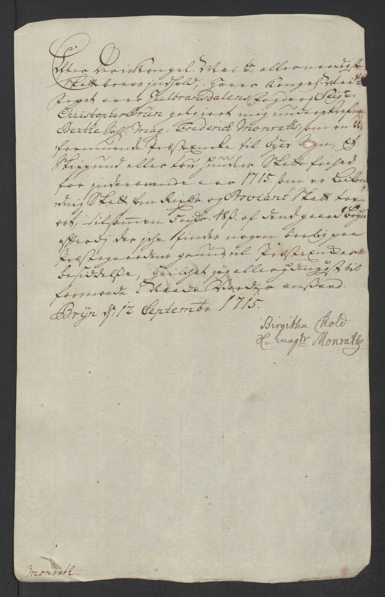 Rentekammeret inntil 1814, Reviderte regnskaper, Fogderegnskap, AV/RA-EA-4092/R17/L1184: Fogderegnskap Gudbrandsdal, 1715, p. 183