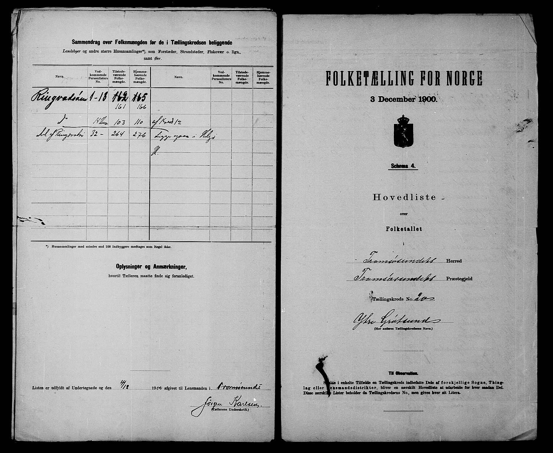 SATØ, 1900 census for Tromsøysund, 1900, p. 44