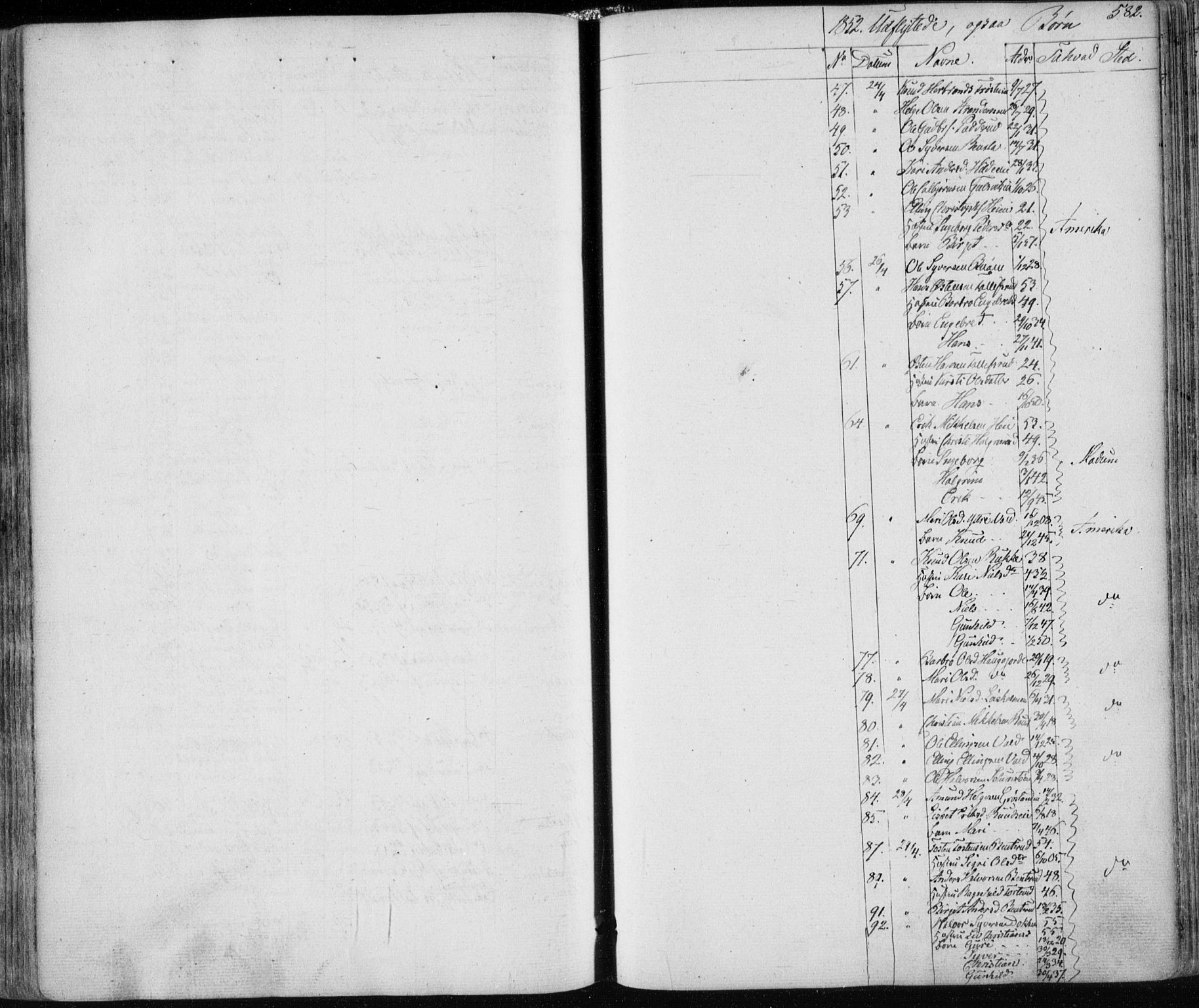 Nes kirkebøker, SAKO/A-236/F/Fa/L0009: Parish register (official) no. 9, 1834-1863, p. 582